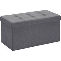 PUF Z FUNKCJĄ SCHOWKA LUPO - antracytowy, Design, materiał drewnopochodny/tkanina (76/38/38cm) - Carryhome