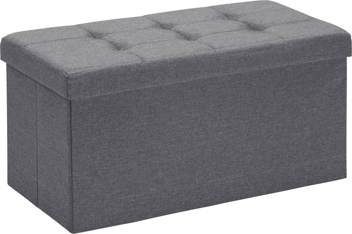 PUF Z FUNKCJĄ SCHOWKA LUPO - antracytowy, Design, materiał drewnopochodny/tkanina (76/38/38cm) - Carryhome