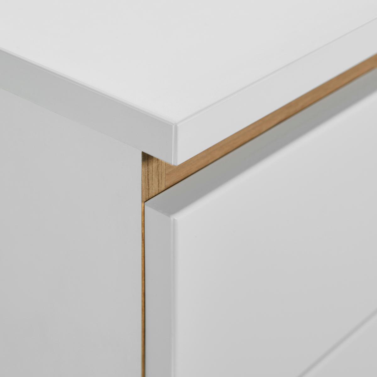 Eckschreibtisch Dallas Silber/Weiss/Eiche Artisan - Weiss/Silberfarben, Modern, Holzwerkstoff/Metall (180/77/160cm) - Mömax