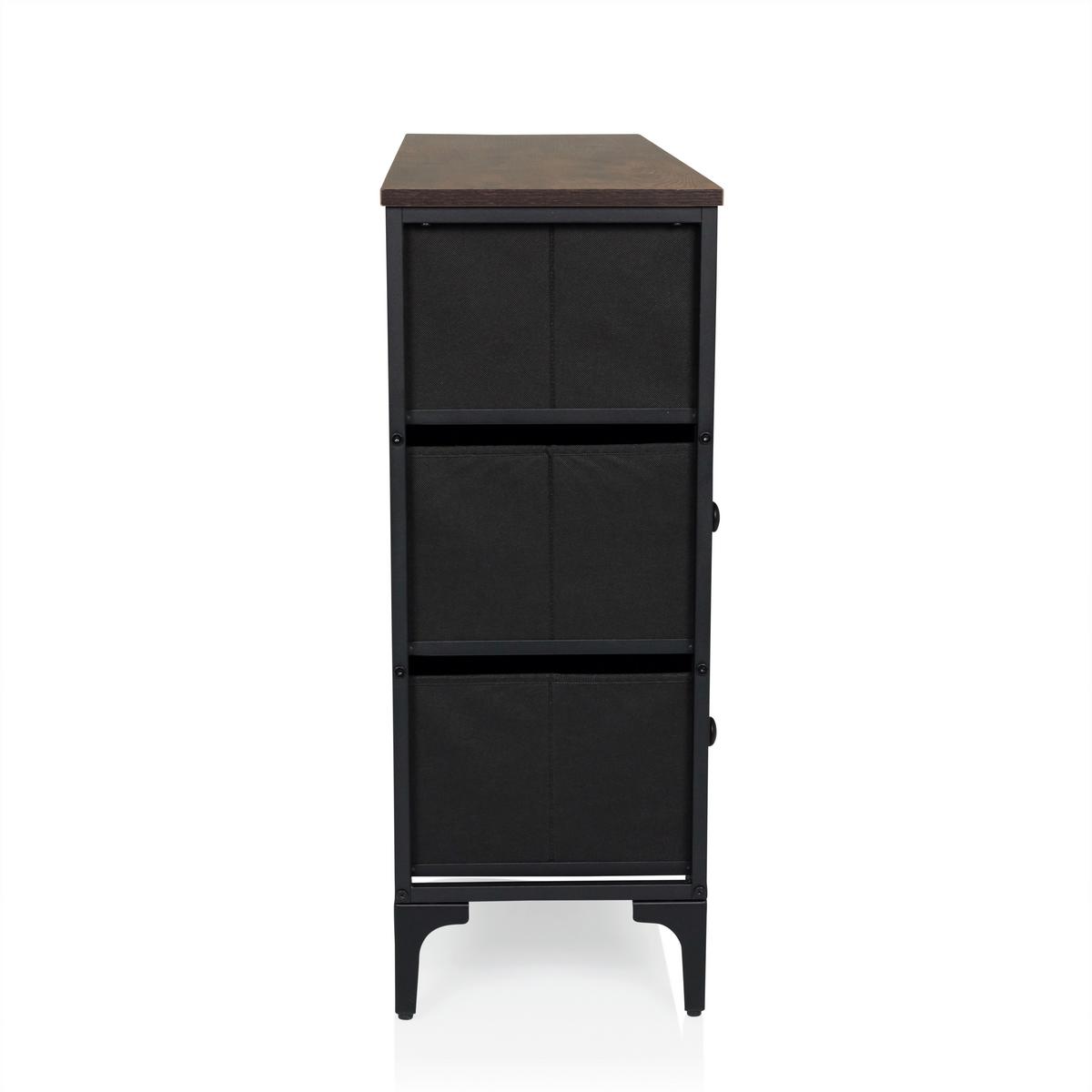 Komoda Ameriko B, Večbarvno - črna/večbarvno, Moderno, kovina/tekstil (102,5/77,5/30cm) - MID.YOU