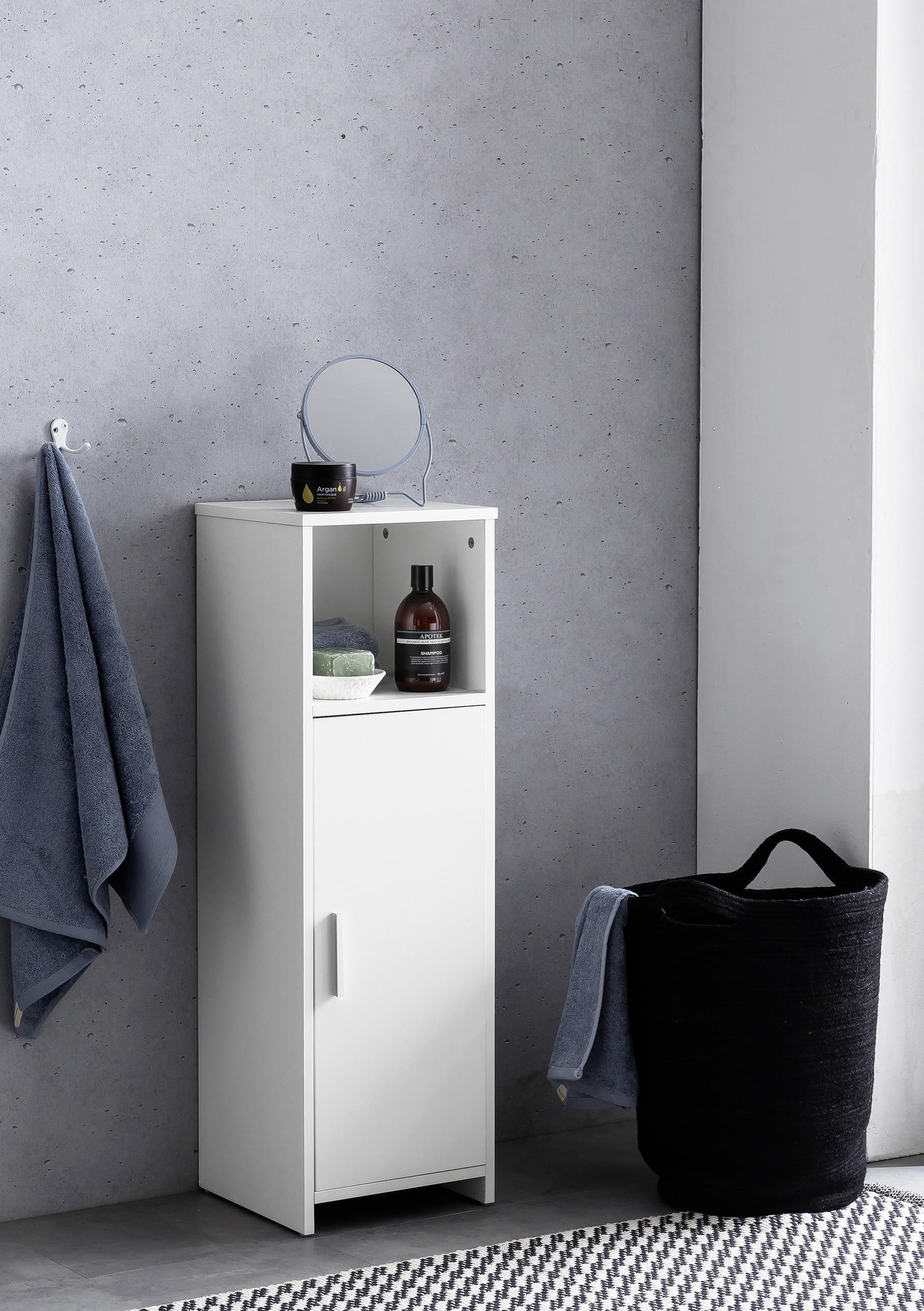 Srednje Visoka Omara Wl5.753 - bela/barve aluminija, Basics, kovina/leseni material (30/95,5/30cm) - MID.YOU