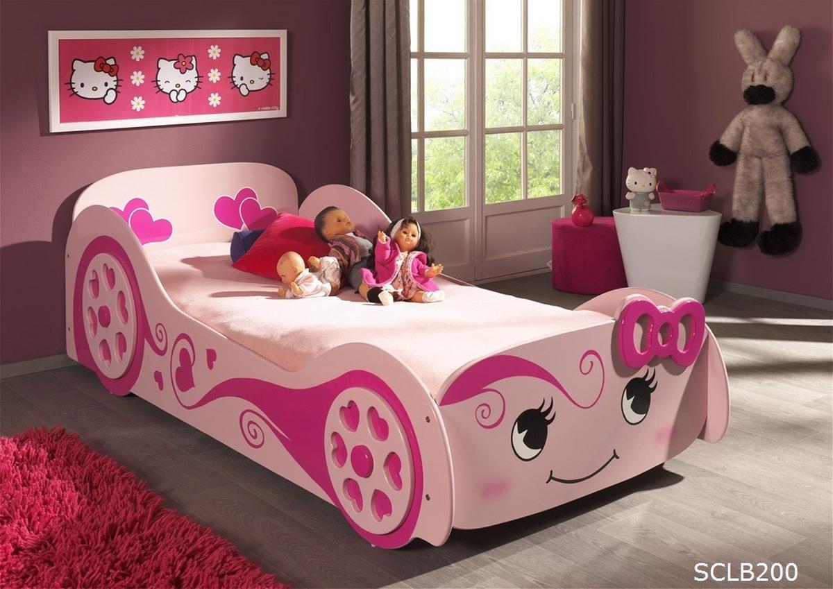Autobett Pretty Girl 90x200 rosa - Rosa, MODERN, Holzwerkstoff (90/200cm) - MID.YOU