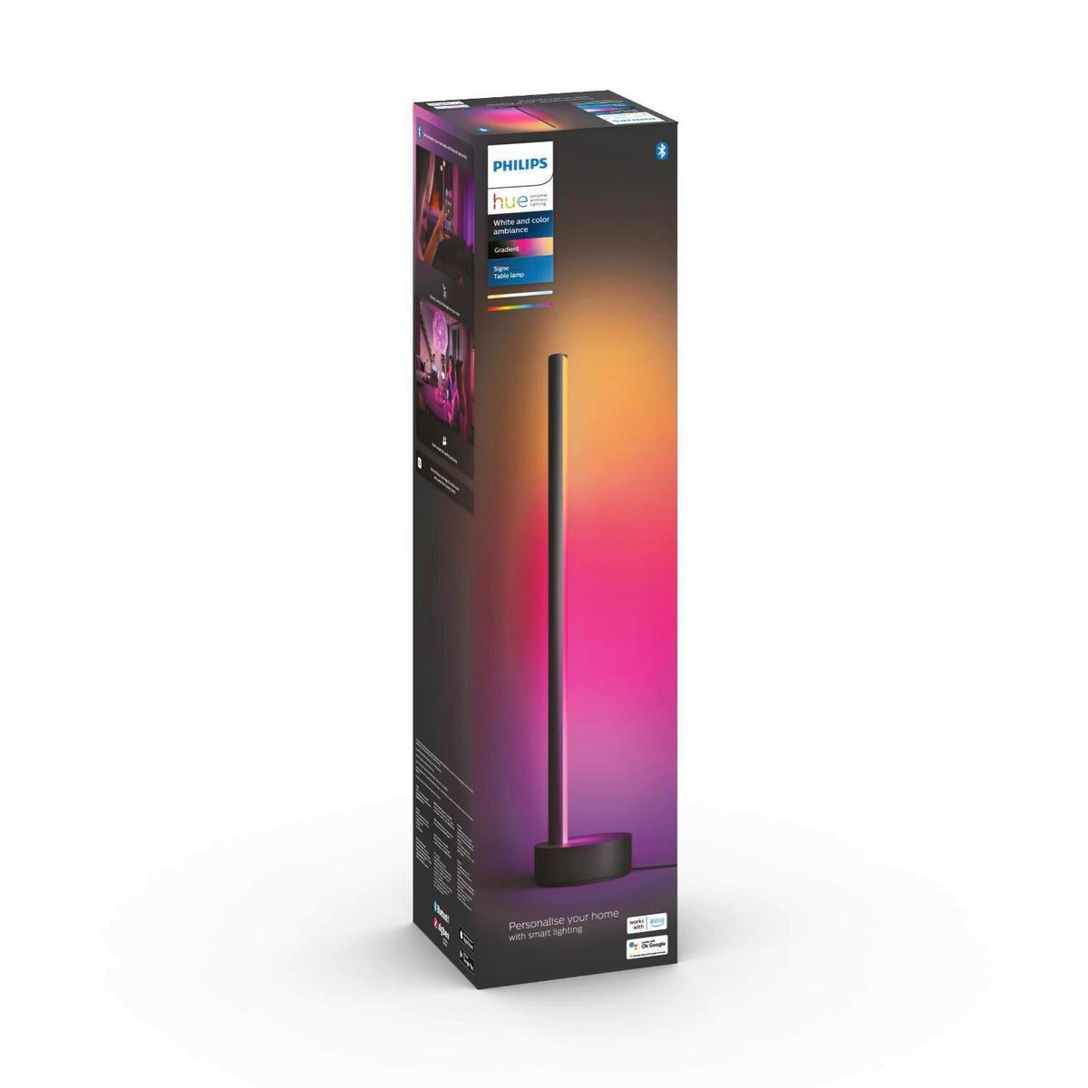 LAMPA STOŁOWA LED GRADIENT SIGNE TABLE BLACK - czarny, Design, metal (11/55,3cm) - Philips HUE