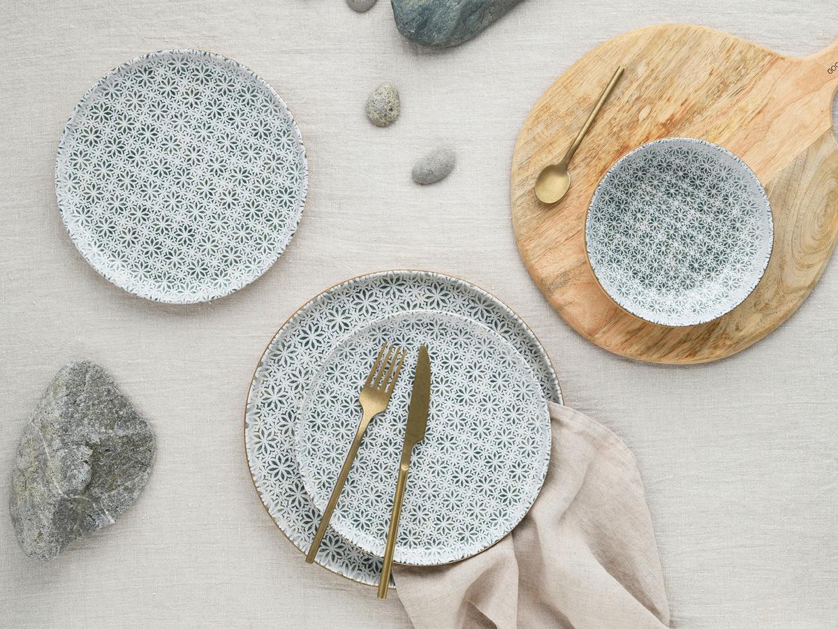 Jedilni Servis Emiliana Grey, 12-Delni - siva/krem barve, Basics, keramika - Creatable