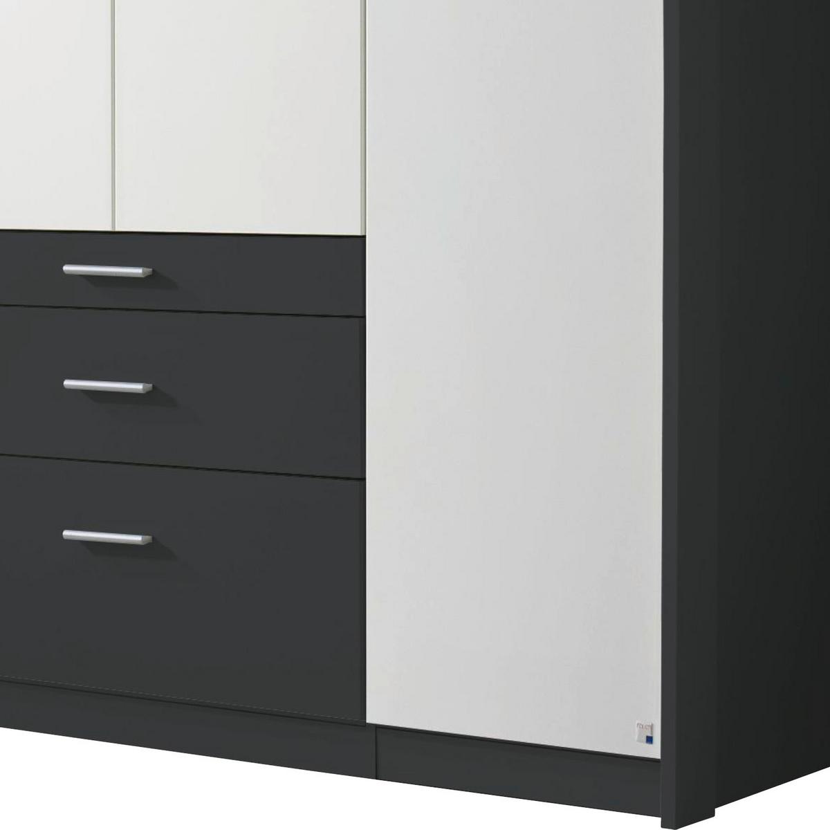Ormar S Klasičnim Vratima Hildesheim - bijela/siva, Design, drvni materijal/plastika (185/231/56cm) - Modern Living