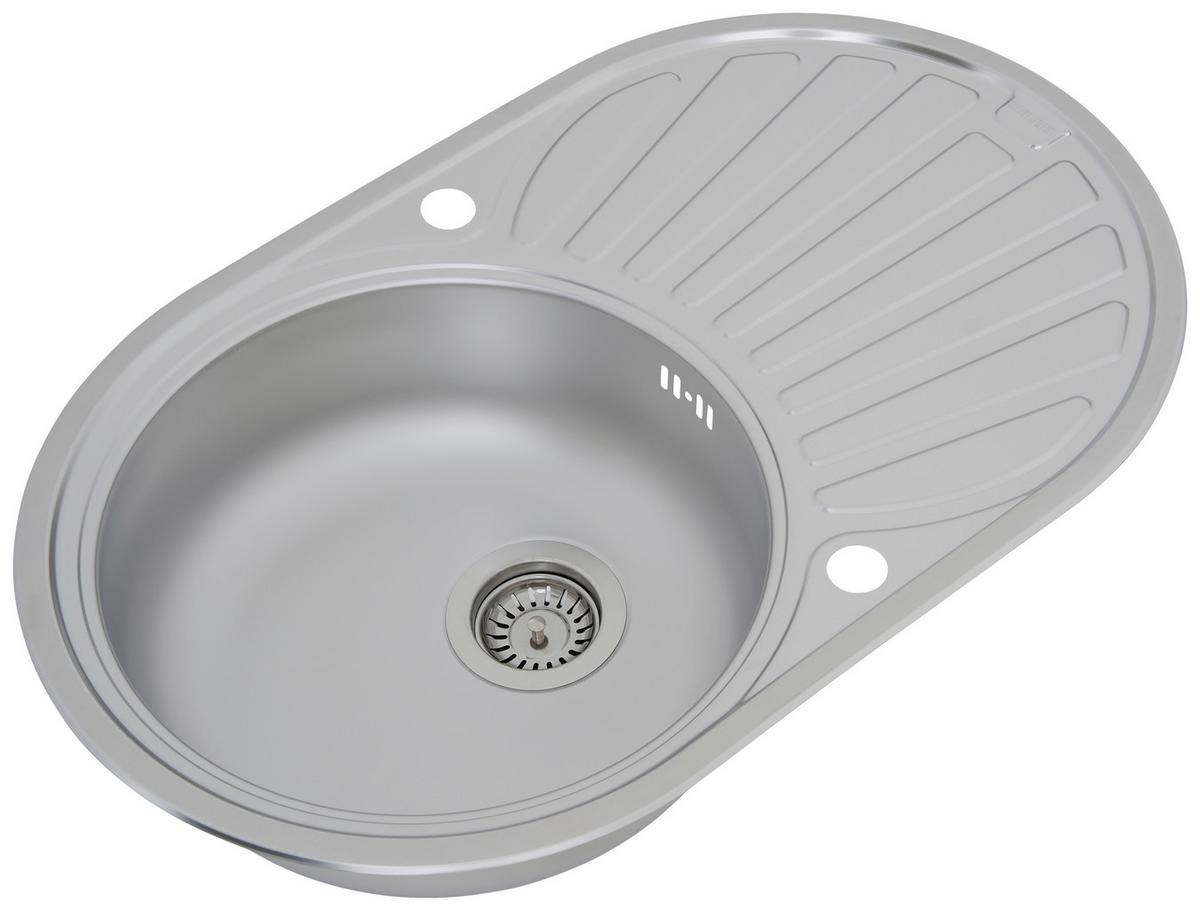 Spüle Edelstahl B: ca. 77 cm - Edelstahlfarben, Trend, Metall (77/20/48cm) - Respekta