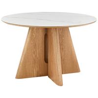 Jedilna Miza Otis, Barva Hrasta, Bela, Ø 120 - barve hrasta/bela, Moderno, kamen/leseni material (120/75cm) - Livetastic