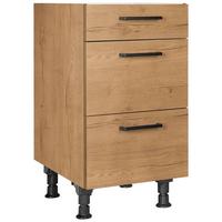 Schubkastenunterschrank Structura Eiche - Eichefarben/Schwarz, MODERN, Holzwerkstoff/Metall (45/87/56cm) - Nobilia