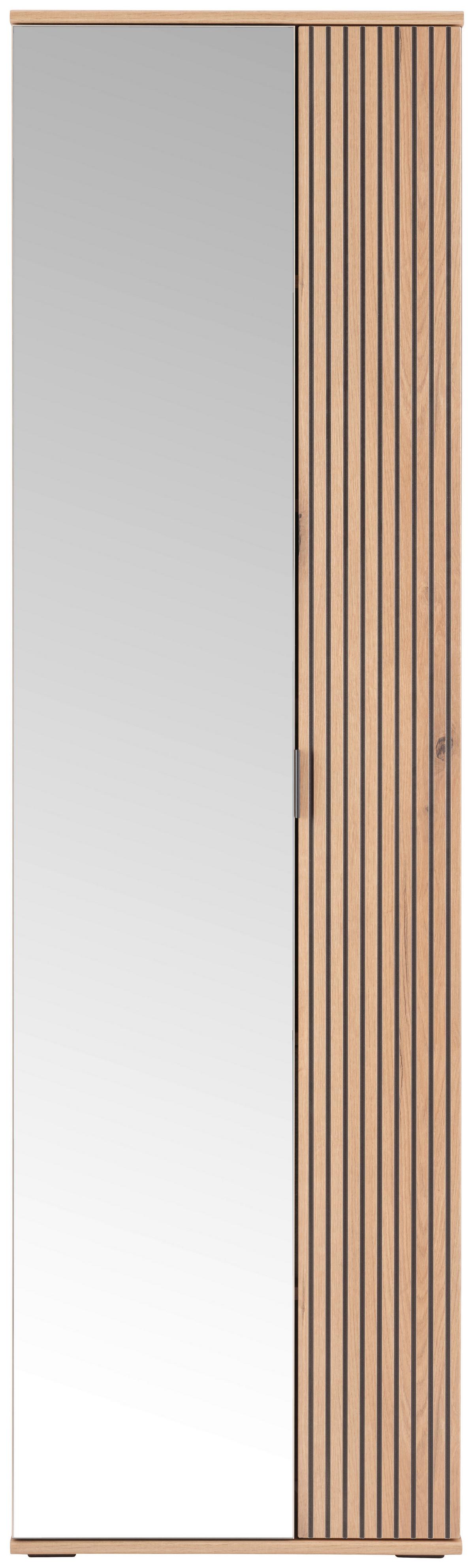 Ormar Clever - kašmir/boje hrasta, Moderno, staklo/drvni materijal (55,5/193/38cm) - Modern Living