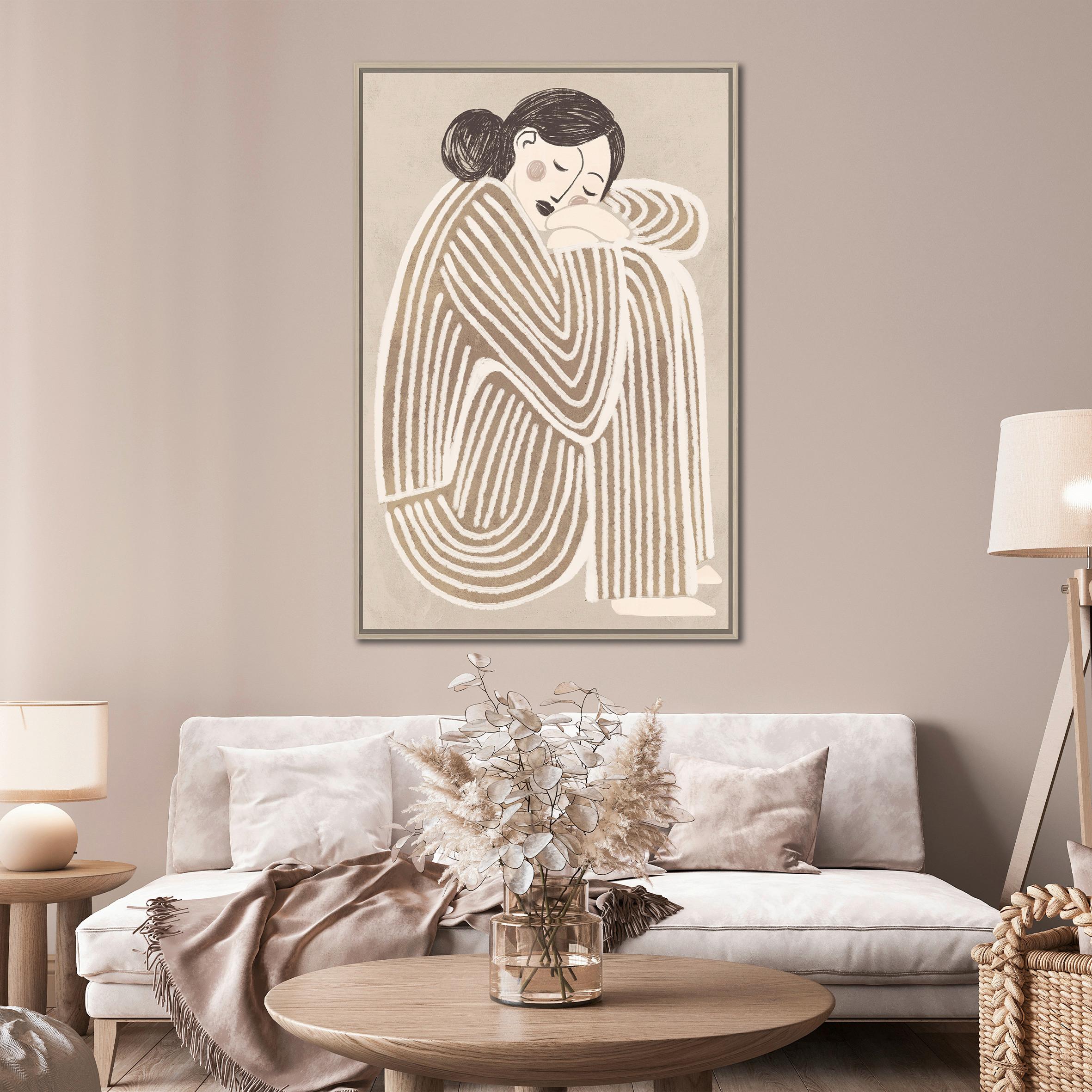 Keilrahmenbild Lotta ca. 60x90cm - Beige/Schwarz, MODERN, Holzwerkstoff/Kunststoff (60/90cm) - Premium Living