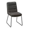 Stuhl Kona Dunkelgrau Mikrofaser Gepolstert - Dunkelgrau/Schwarz, MODERN, Textil/Metall (48/90/65cm) - Bessagi Home