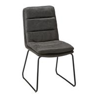 Stuhl Kona Dunkelgrau Mikrofaser Gepolstert - Dunkelgrau/Schwarz, MODERN, Textil/Metall (48/90/65cm) - Bessagi Home