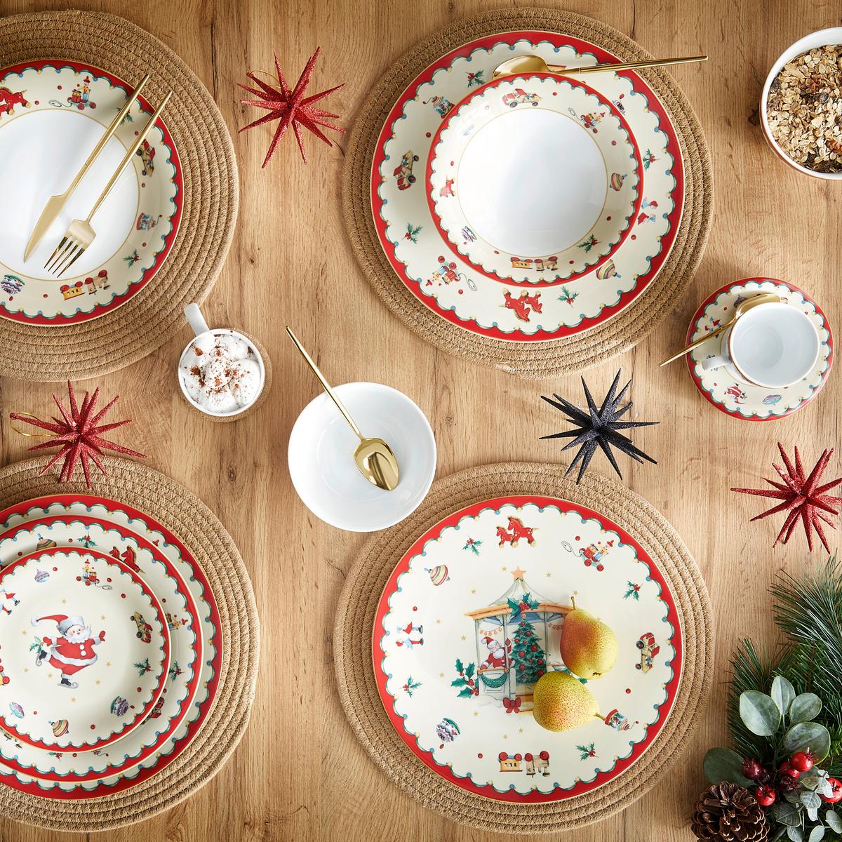 Platzteller XMAS mit Weihnachtsmotiv Ø ca. 31cm - Weiss/Rot, Konventionell, Keramik (31/2,3cm) - Mömax