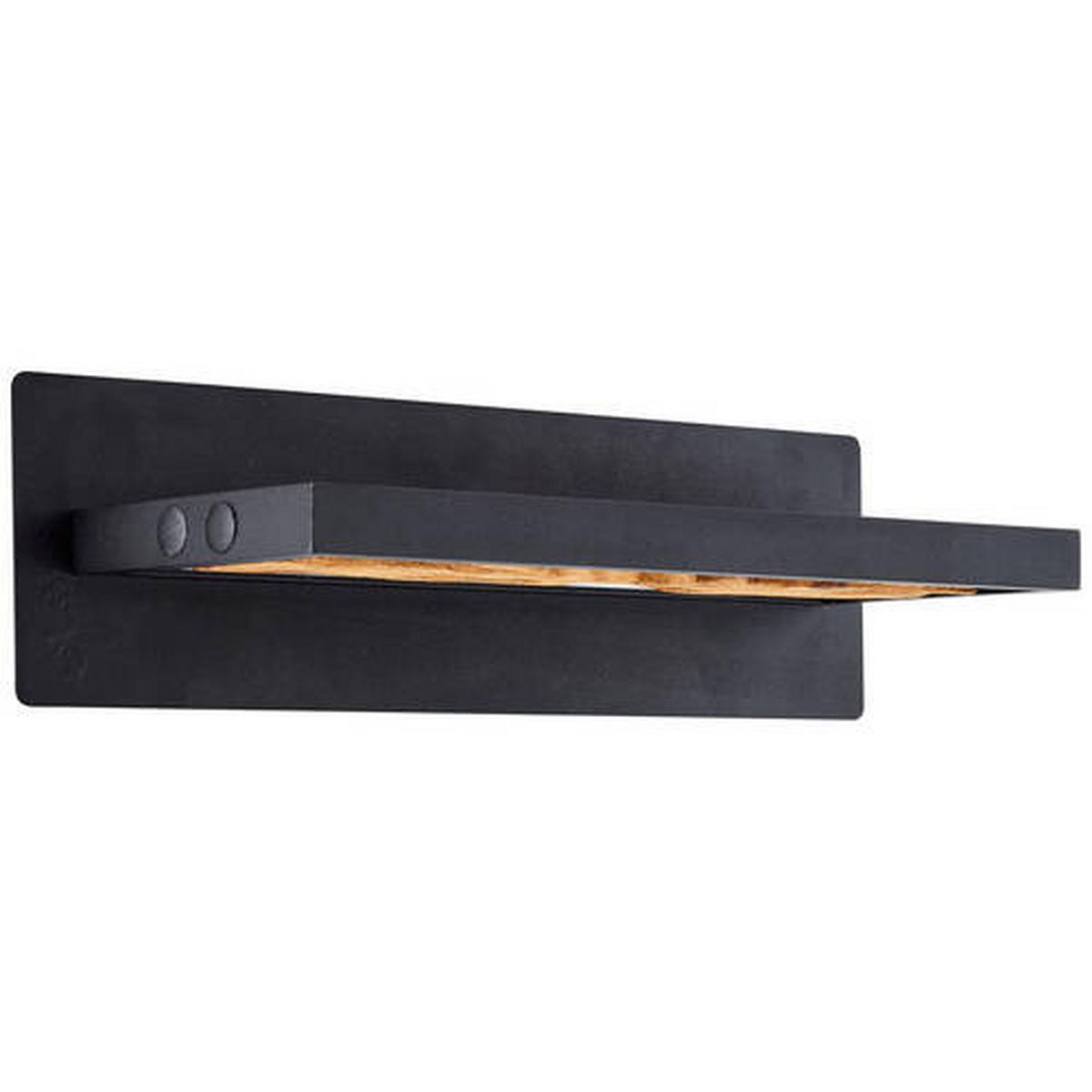 LED-Wandleuchte Chaumont Braun/Schwarz max. 9,5 Watt - Schwarz/Braun, Design, Holz/Metall (15,1/35cm) - Brilliant