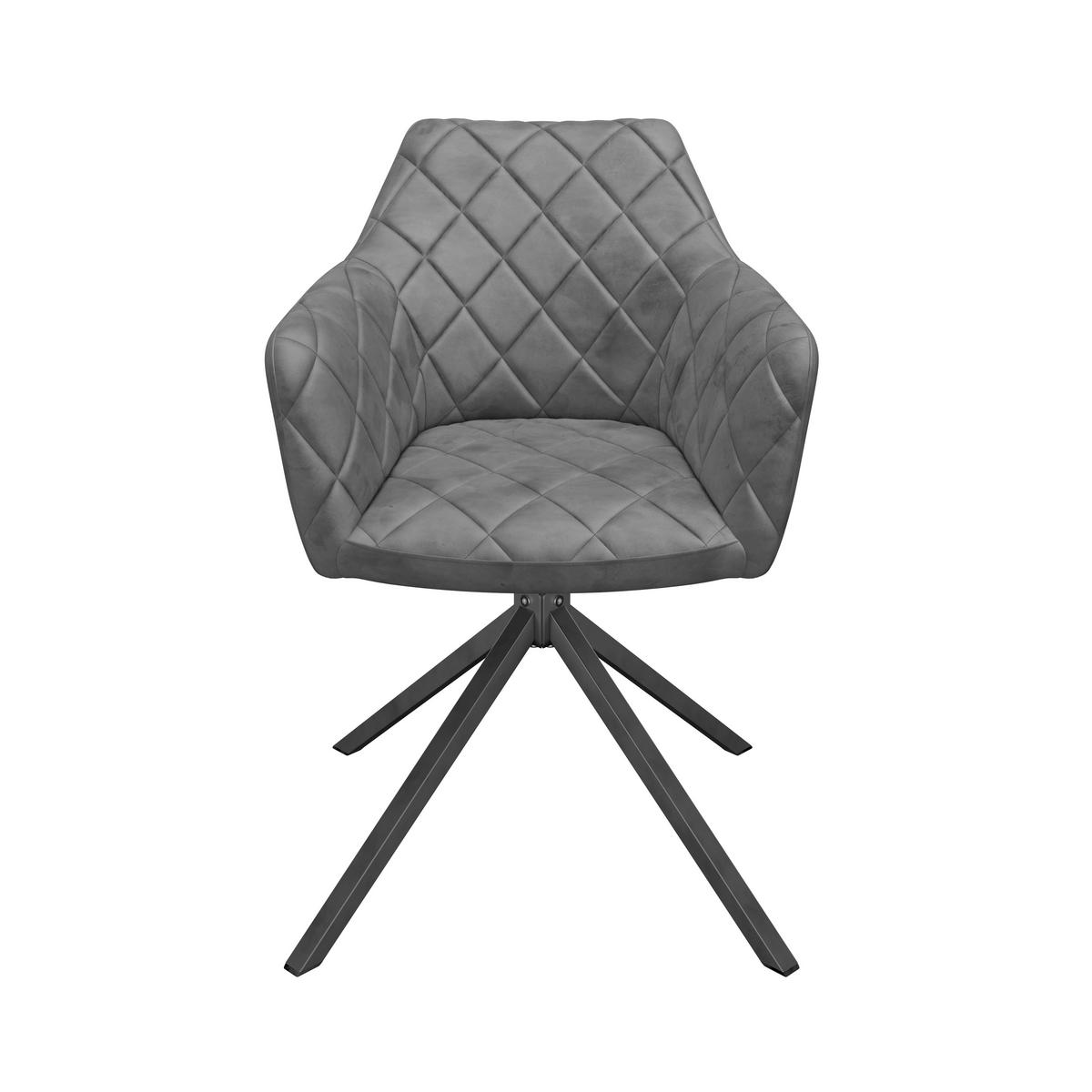 Stol Patti, Siva, Vrtljiv - črna/svetlo siva, Konvencionalno, kovina/tekstil (58/81/54cm)