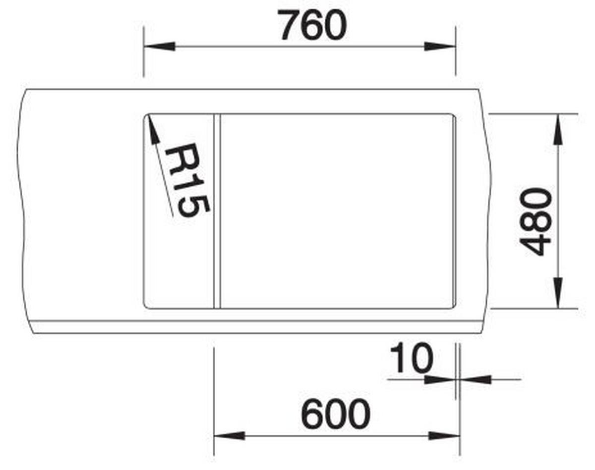 Spüle Metra 6S Typ:513473 Anthrazit - Anthrazit, Stein (78/50cm) - Blanco