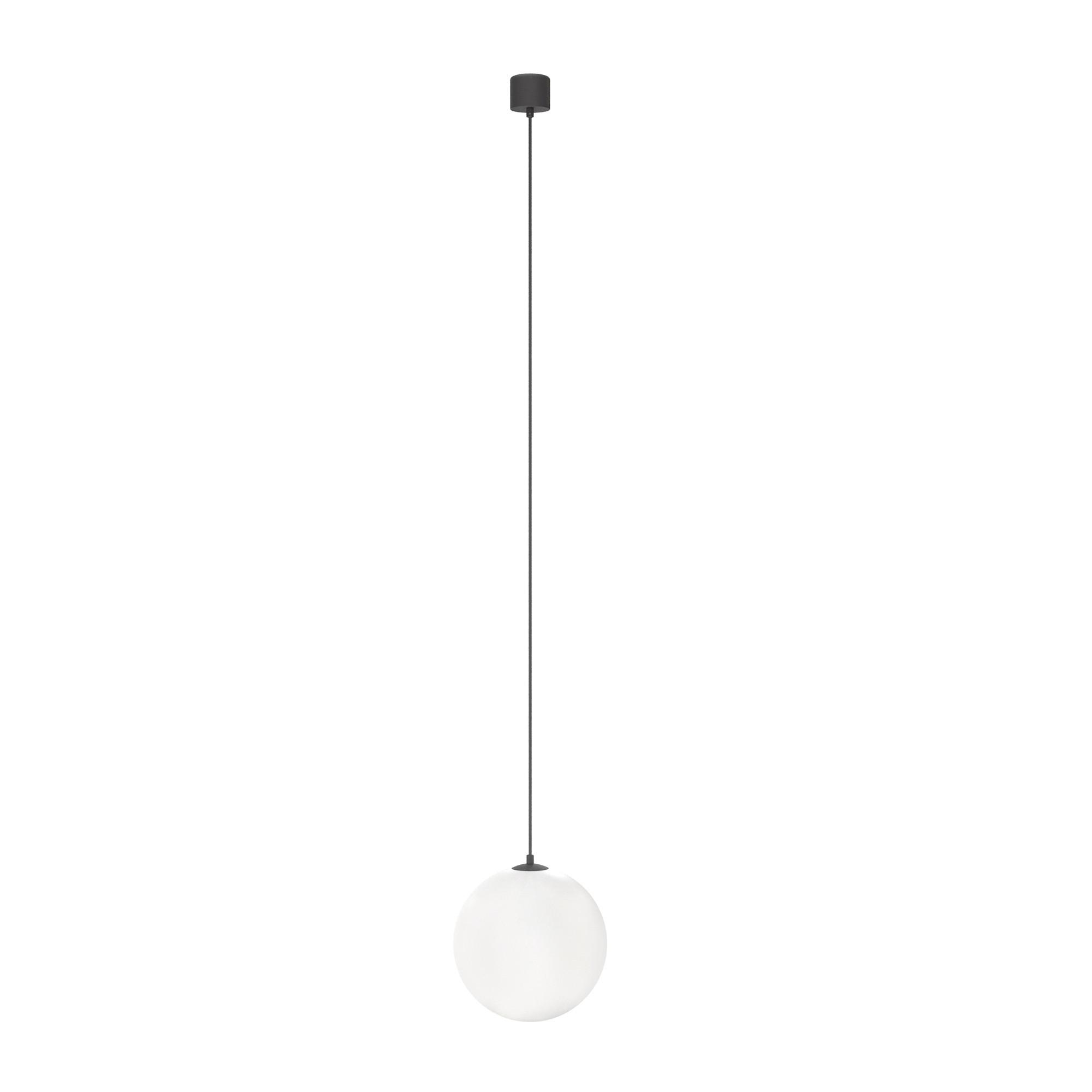 Pendelleuchte Luna Weiß/Schwarz max. 5 Watt - Weiss/Schwarz, Trend, Glas/Kunststoff (20/20cm) - MAYTONI