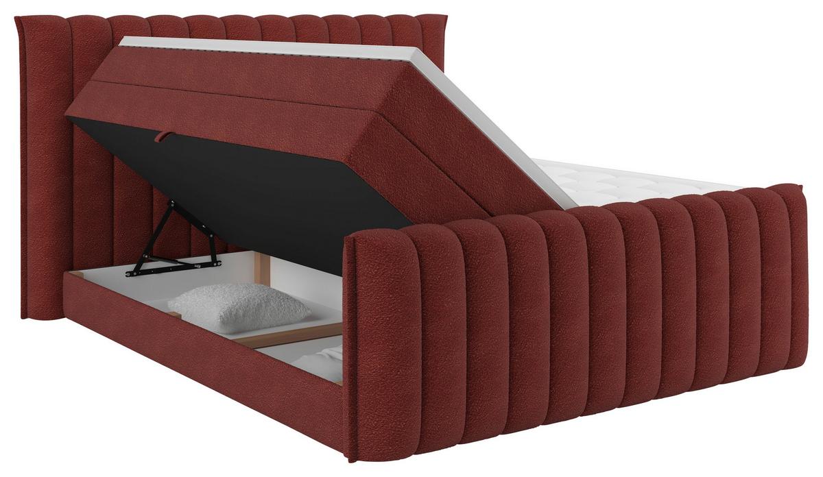 PAT BOXSPRING LINA - roșu, Konventionell, plastic/lemn (200/200cm) - Premium Living