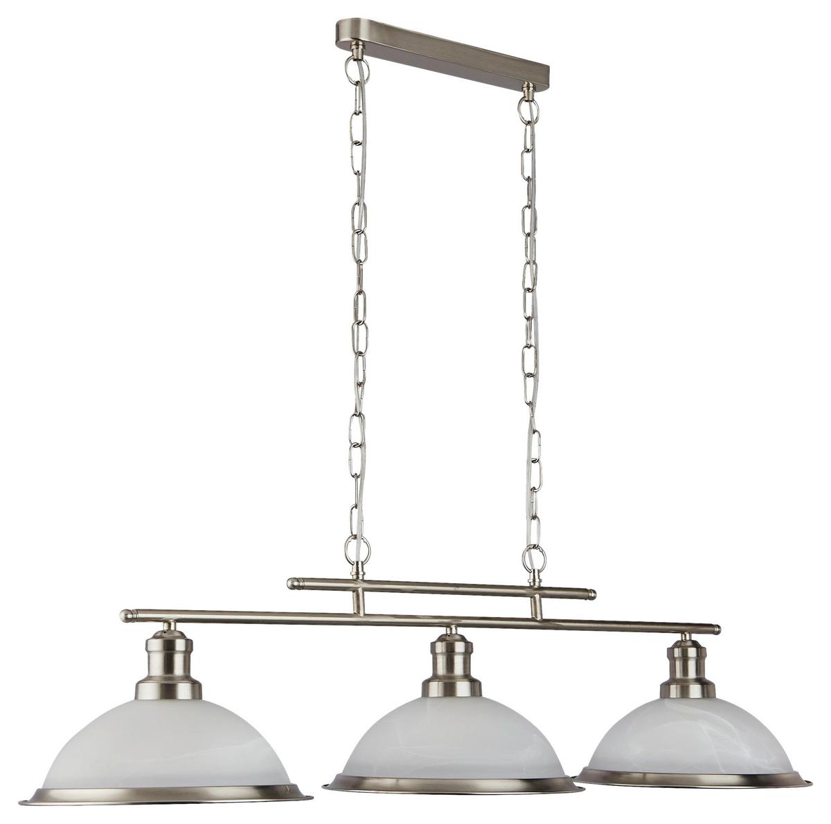 Függőlámpa 2683-3ss Bistro - ezüstszínű/fehér, Design, üveg/fém (100/82/28cm)