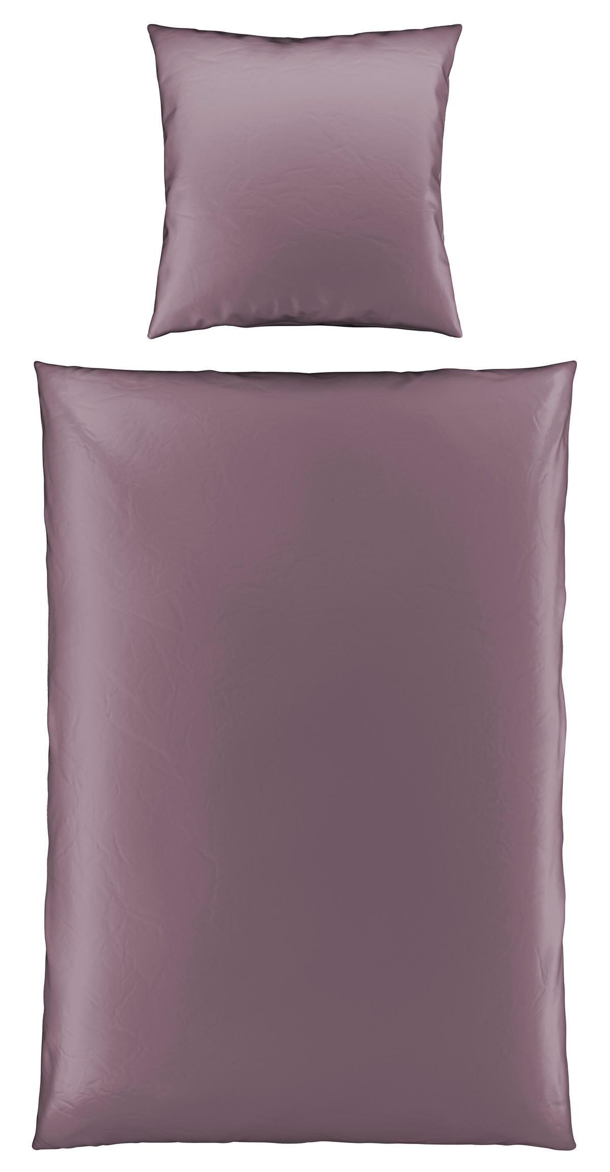 Bettwäsche Bio-Sophia Uni Lila ca. 135x200cm - Lila, Natur, Textil (135/200cm) - ecoTree