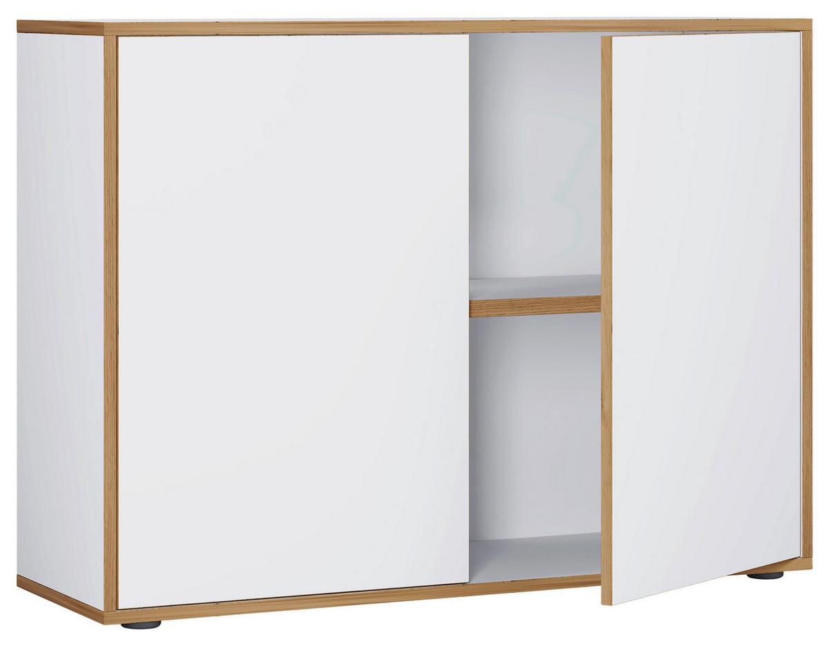 Arhivska Omara Salia B100, Bela, Barva Hrasta - bela/medeni hrast, Design, leseni material (100/74/33cm) - MID.YOU