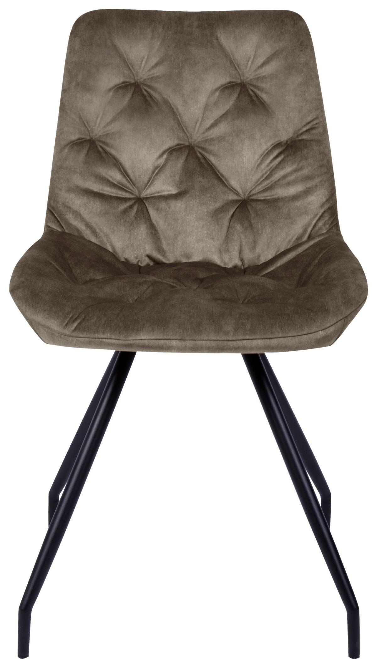 KRZESŁO ULI - czarny/taupe, Design, metal/tkanina (51/88/66cm) - Novel