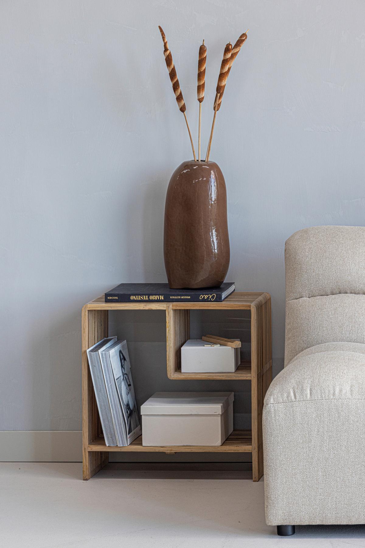 Beistelltisch Jasmijn Teak - Naturfarben, Design, Holz (55/30/55cm) - Livetastic