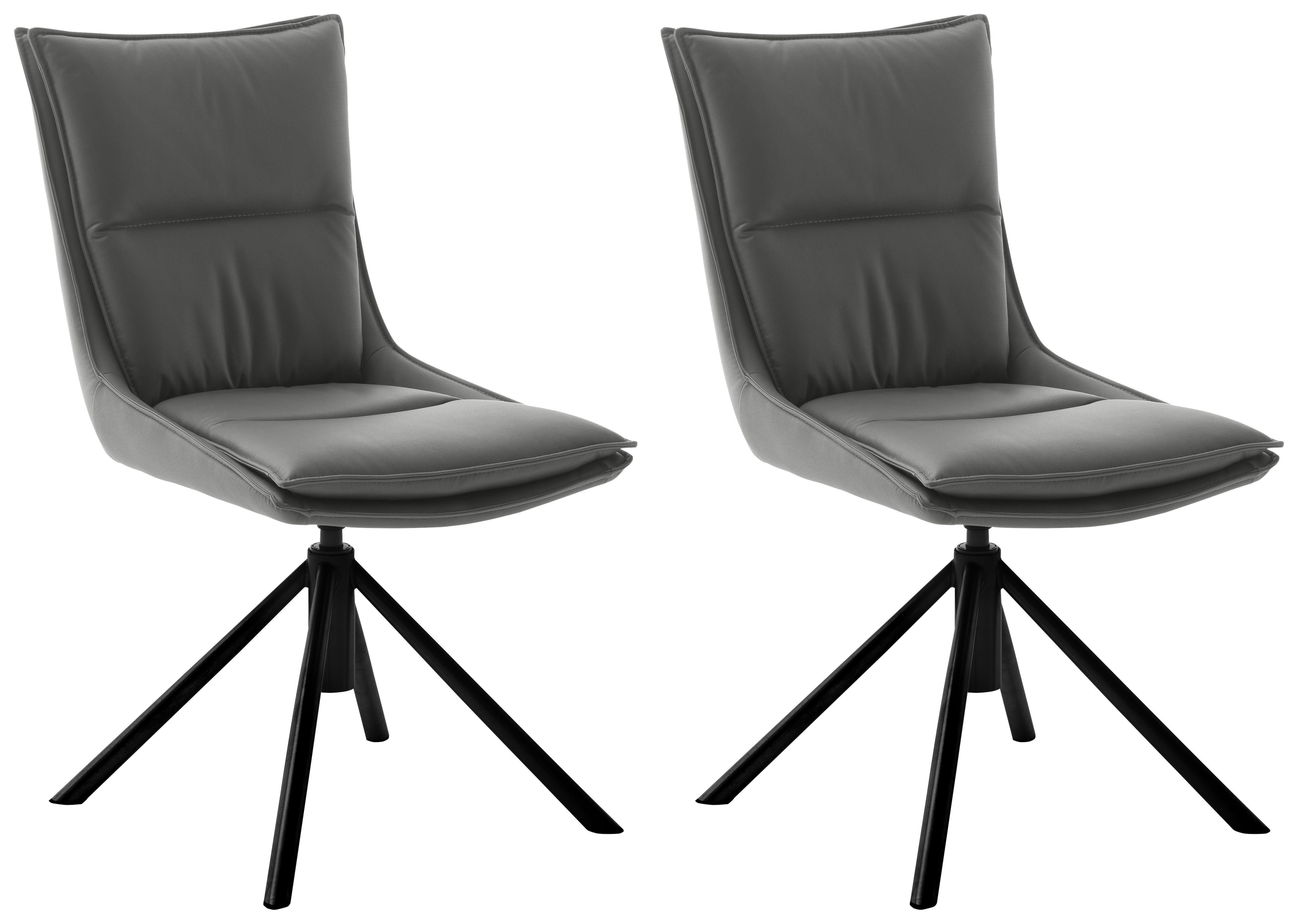 ZESTAW KRZESEŁ HOUSTON - antracytowy/czarny, Design, metal/tkanina (49/90/65cm) - Novel