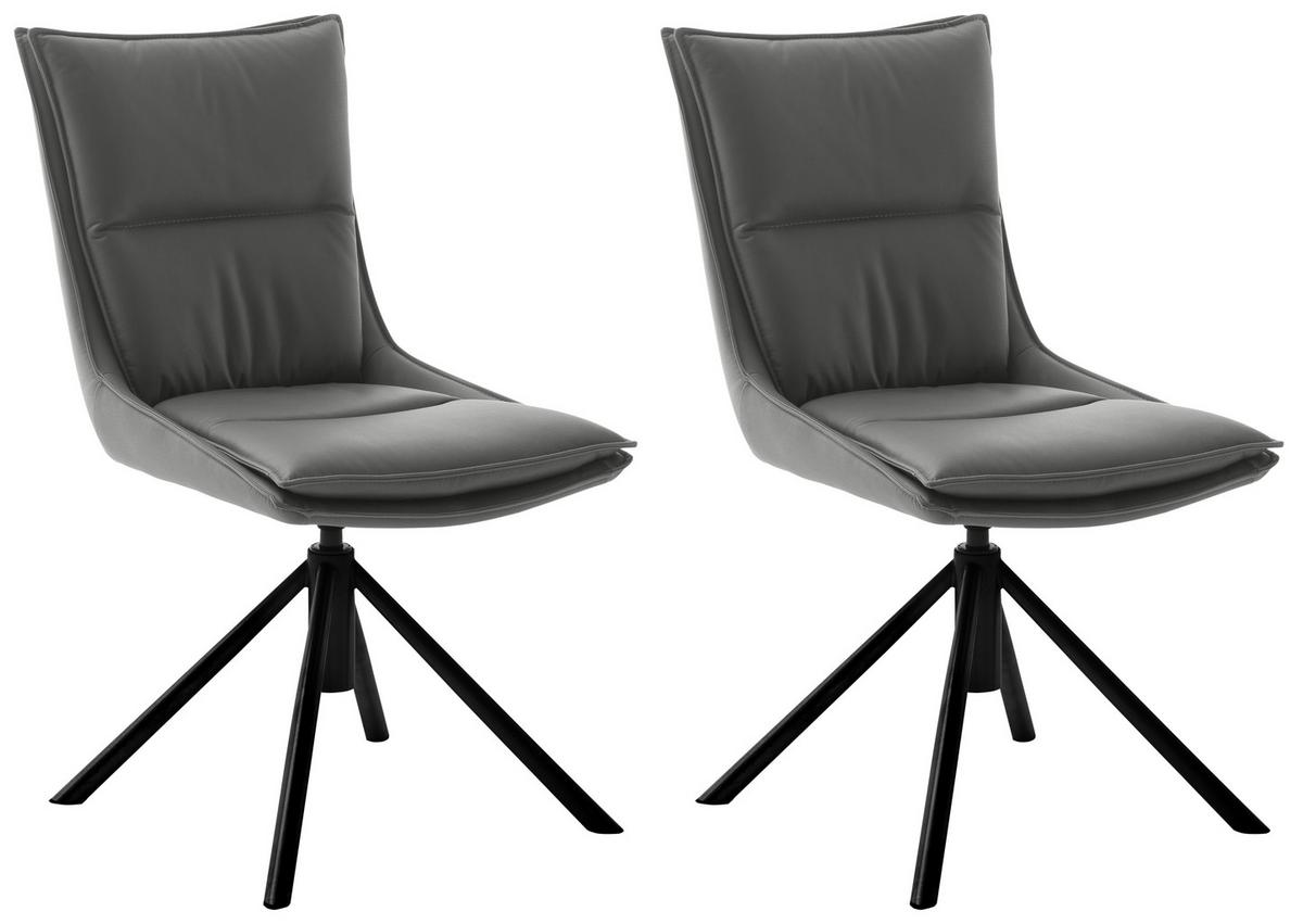 ZESTAW KRZESEŁ HOUSTON - antracytowy/czarny, Design, metal/tkanina (49/90/65cm) - Novel