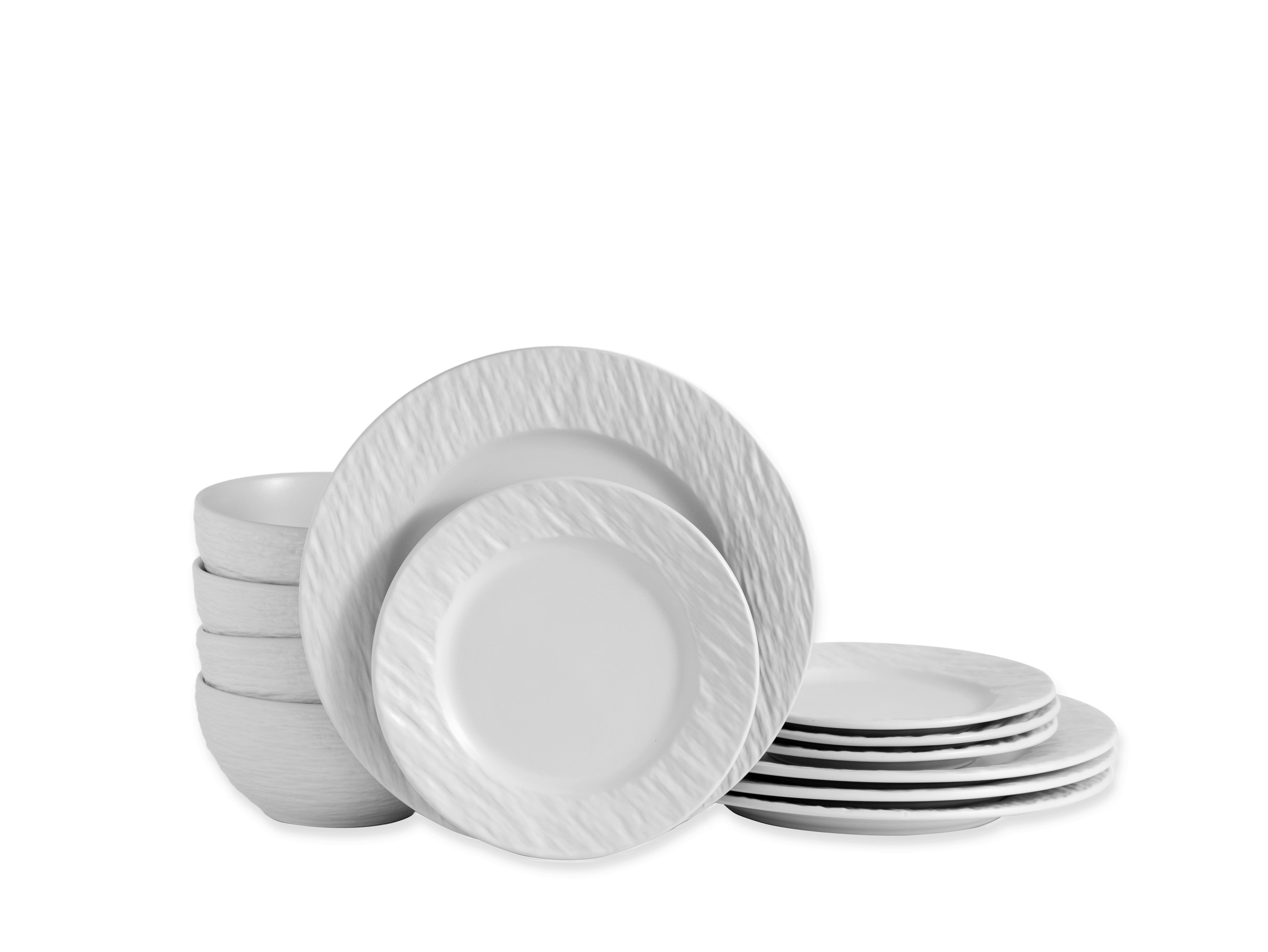 Jedilni Servis Echtwerk, 12-Delni - bela, Basics, keramika - Echtwerk