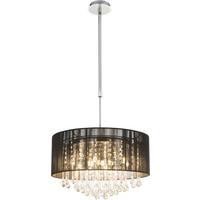 Svjetiljka Viseća 15095h Bagana - crna, Lifestyle, staklo/metal (50/75-120cm) - Globo