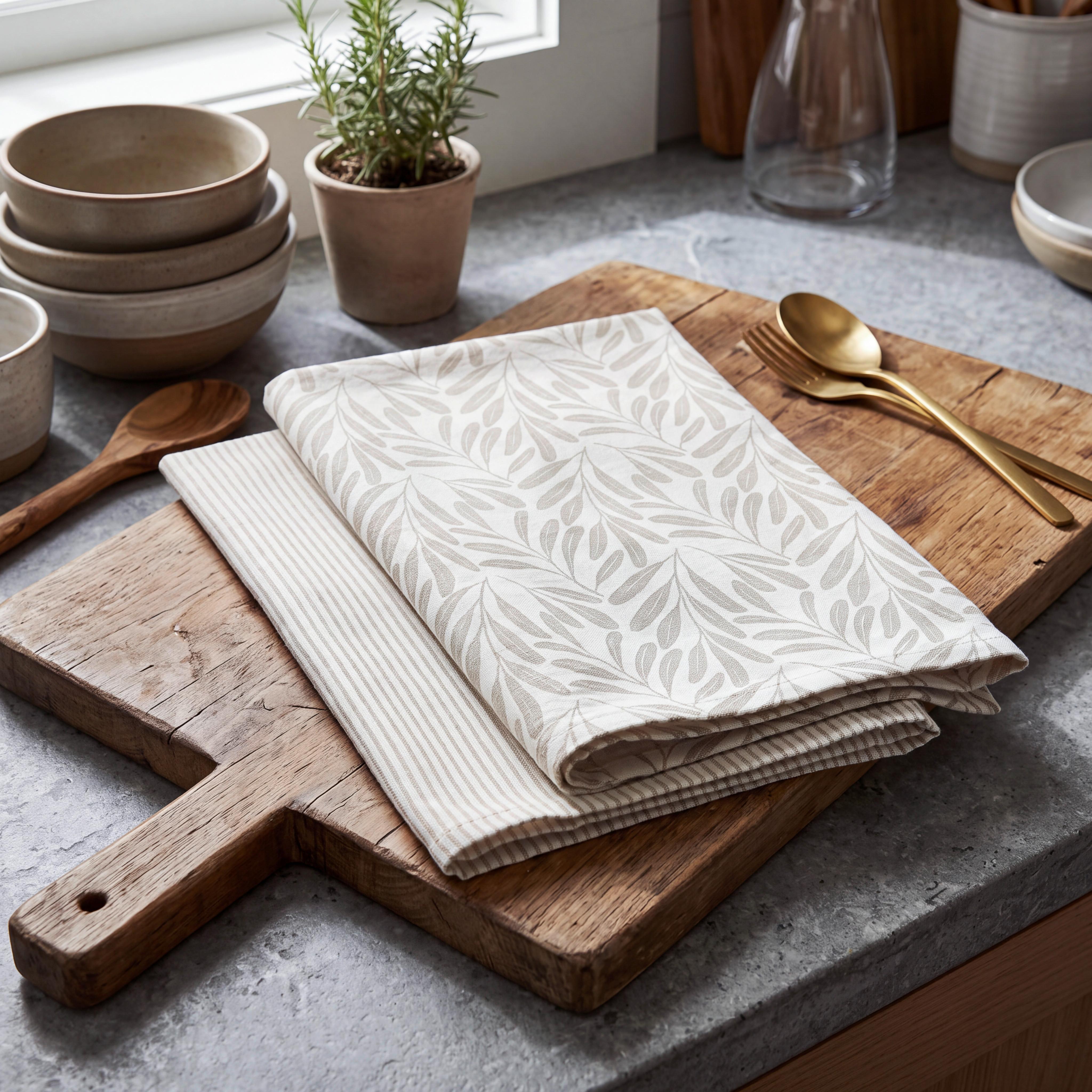 SET DE TORCHONS HANNE - Beige, textile (50/70cm) - Mömax