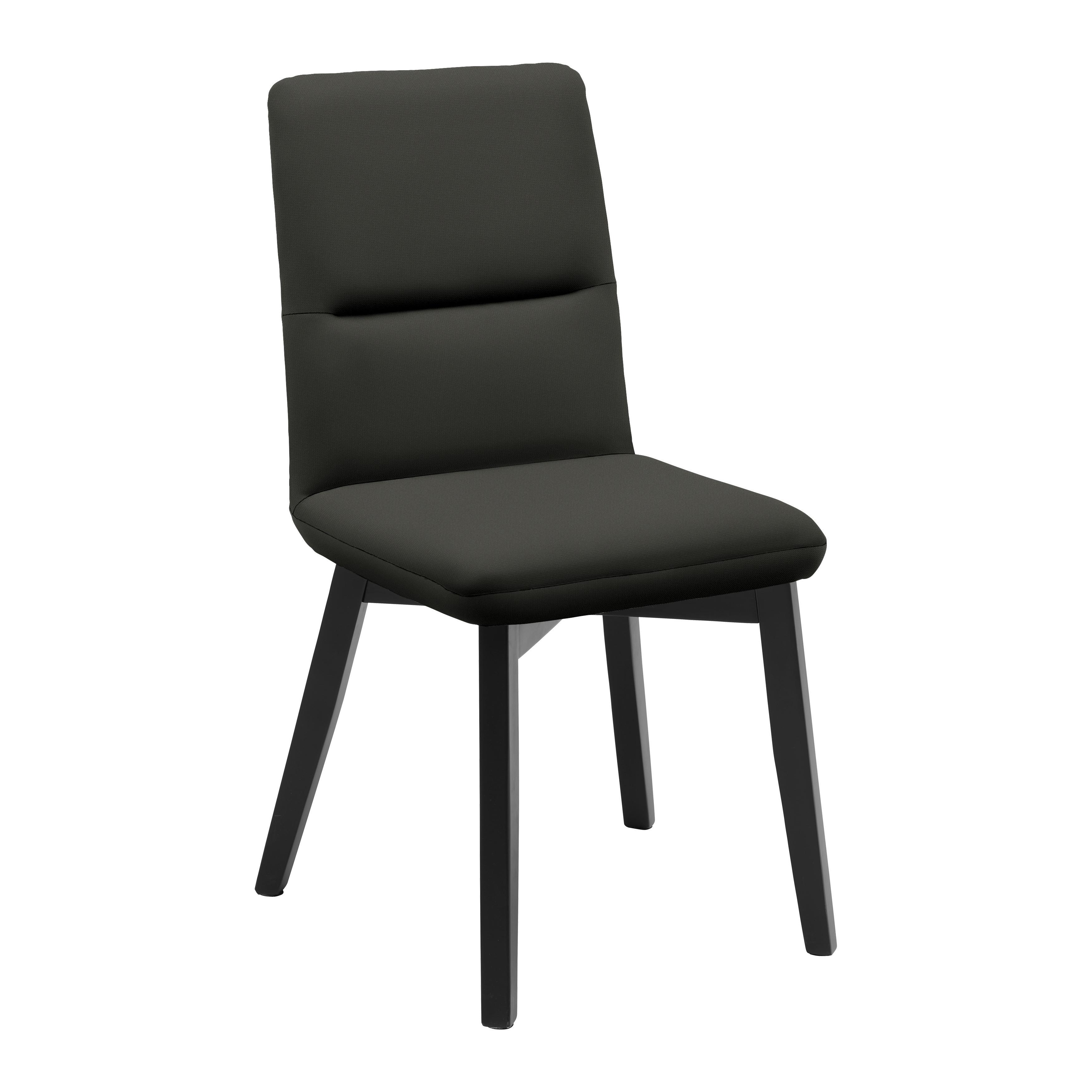 Stuhl Canon in Graphitfarben - Graphitfarben/Schwarz, Konventionell, Holz/Textil (49/88/61cm) - Based