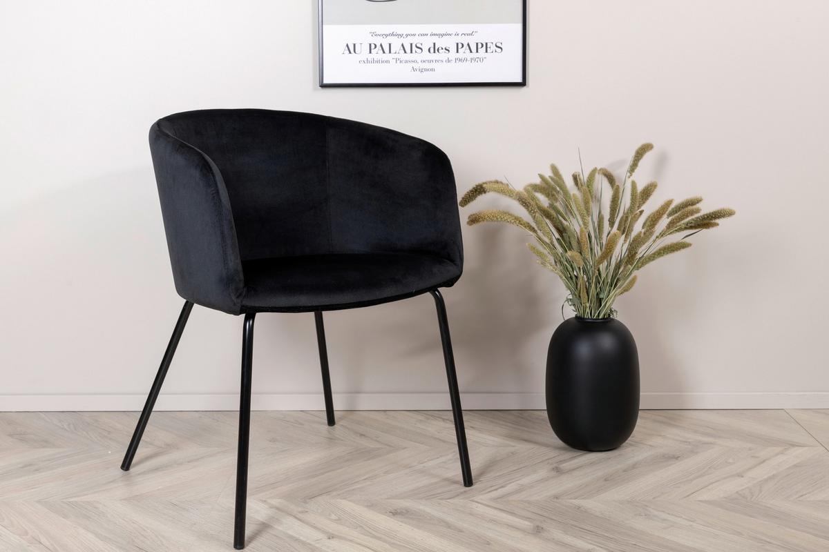 Stuhl Berit ca. 55x78x55 cm Schwarz - Schwarz, KONVENTIONELL, Holz/Kunststoff (55/78/55cm) - Livetastic