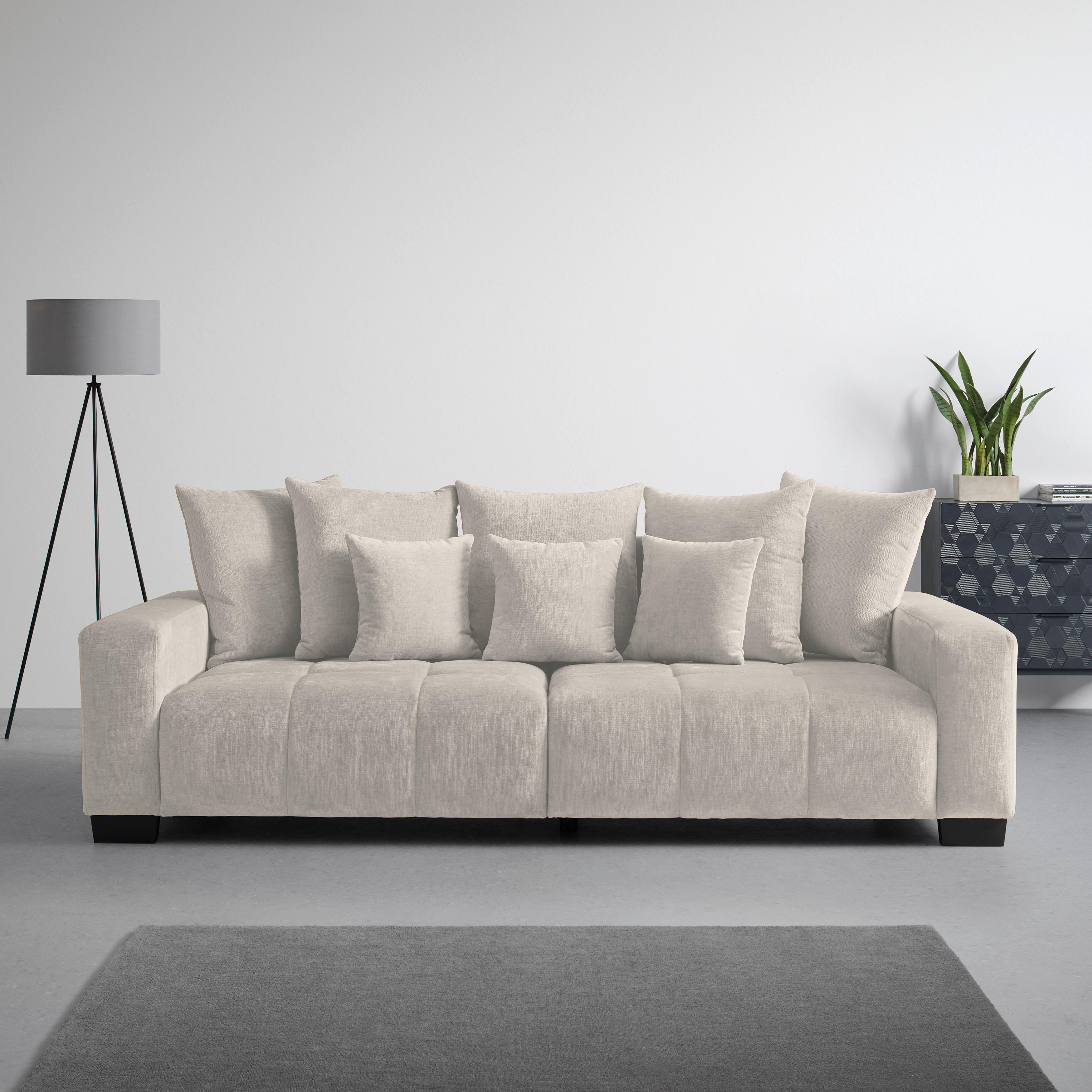 Bigsofa Matteo Hellgrau - Hellgrau/Schwarz, MODERN, Holz (246/93/124cm) - Based