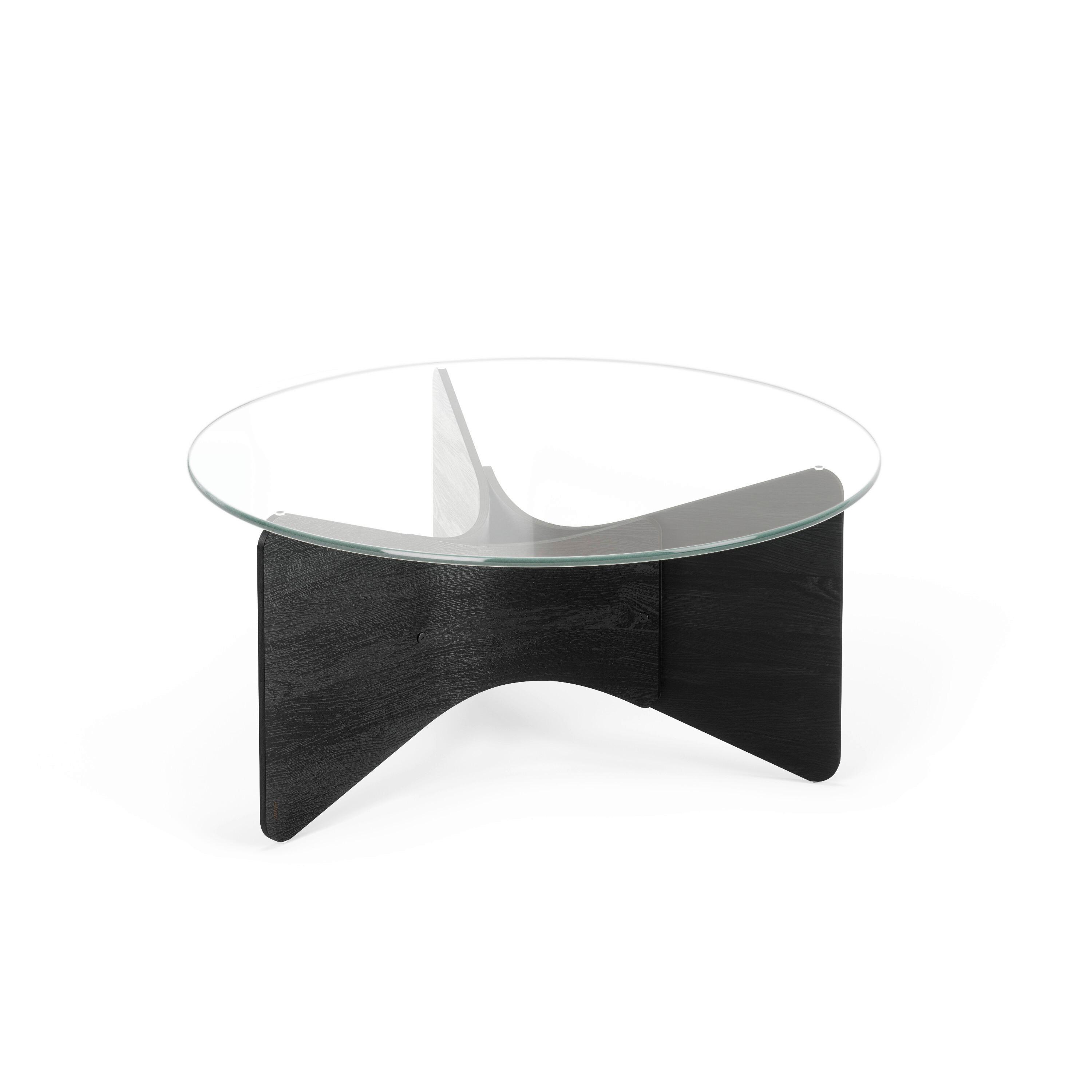 Couchtisch Madera Schwarz/Transparent - Transparent/Schwarz, KONVENTIONELL, Glas/Holz (86,9/86,9/39,3cm) - Umbra