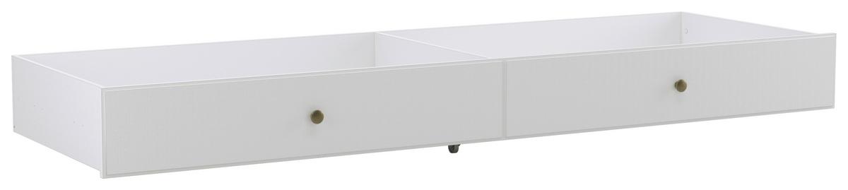 Posteljni Predal Clemence, Bela, 200 Cm - bela, Basics, leseni material (200/22/62cm) - MID.YOU