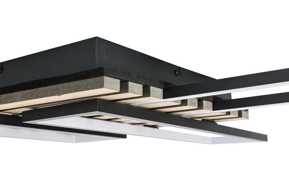 LAMPA SUFITOWA LED LONG BEACH *SBN* - kolor dębowy/czarny, Natur, materiał drewnopochodny/tworzywo sztuczne (73,5/66,5/7,5cm) - Novel