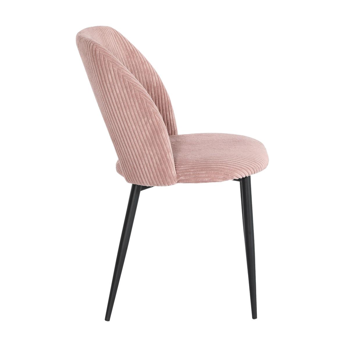 Stol Zoe, Roza - roza/črna, Trendi, kovina/tekstil (51/82/57cm) - Mömax