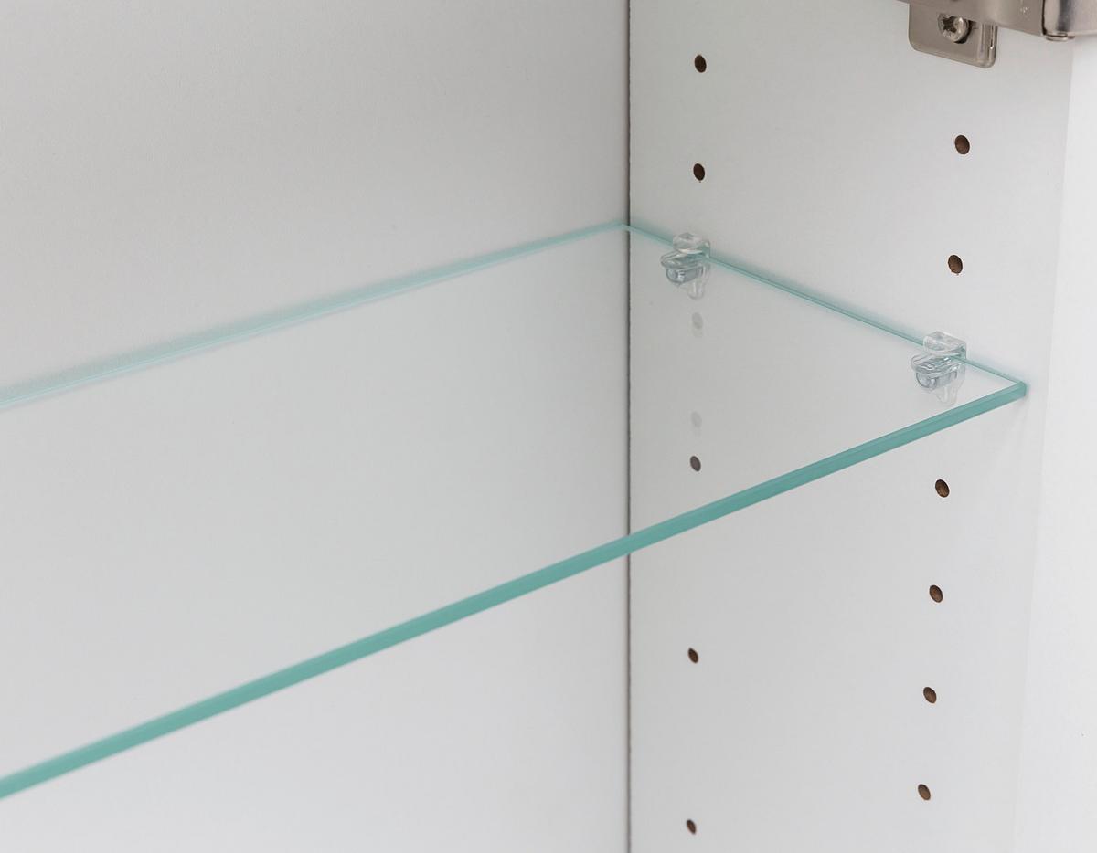 Spiegelschrank Milla II in Weiß - Edelstahlfarben/Weiß, MODERN, Glas/Holzwerkstoff (100/64/20cm) - Mömax