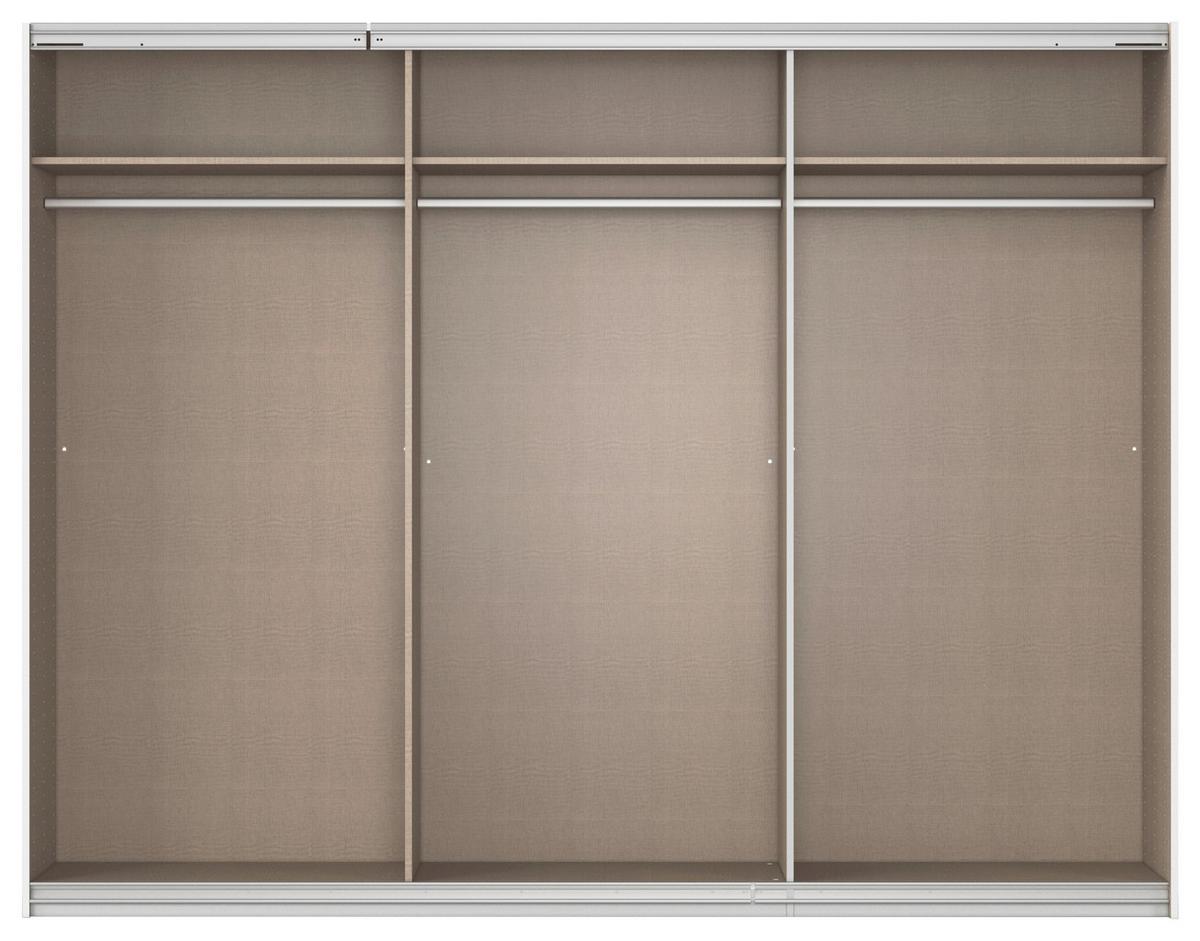 DULAP USI CULISANTE FELDKIRCH - argintiu/gri lucios intens, Modern, sticlă/material pe bază de lemn (271/210/62cm)