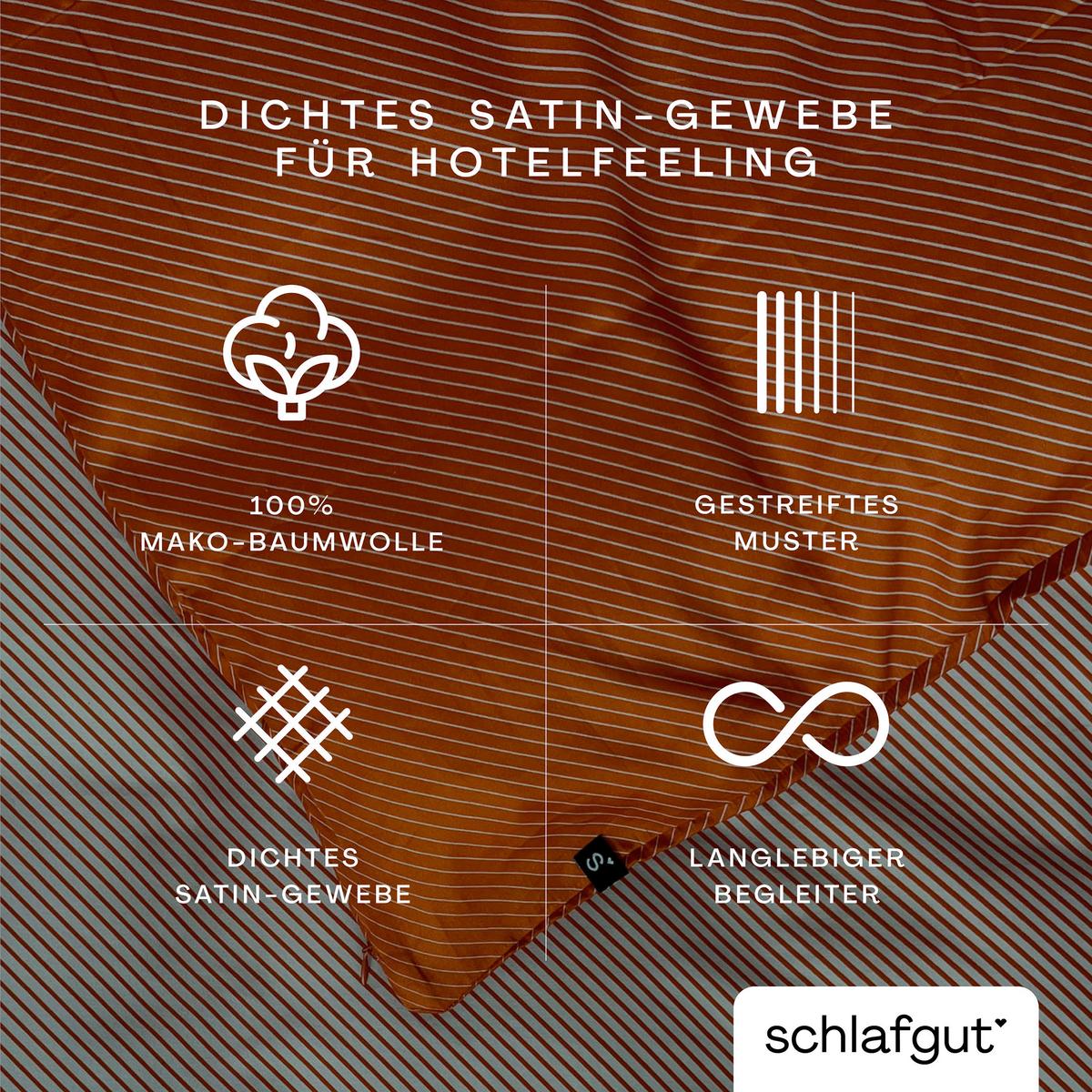 Kopfpolsterbezug Woven Satin Rot/Hellgrau ca. 40x80cm - Rot/Hellgrau, Basics, Textil (40/80cm) - Schlafgut