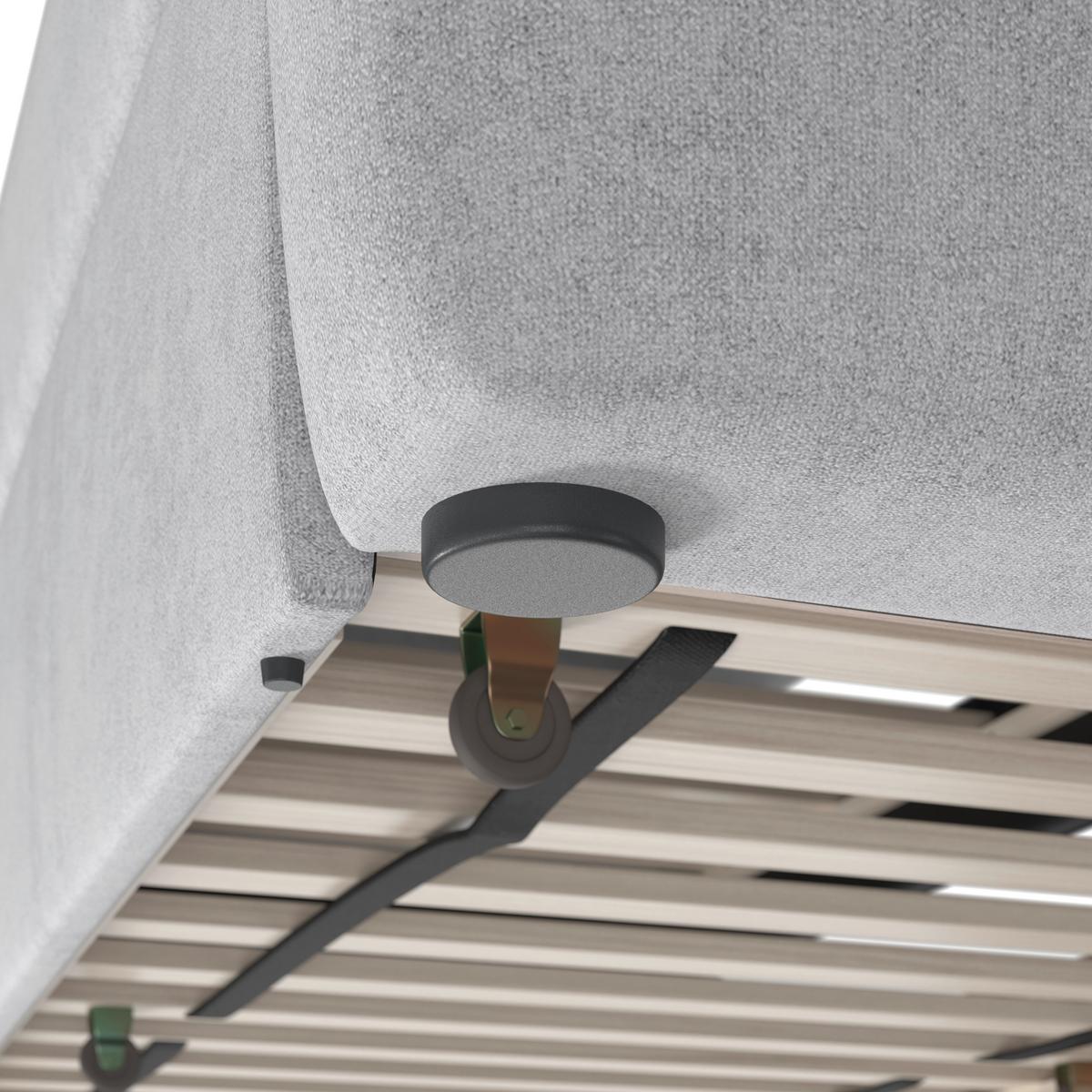 Ausziehbett Dream ca. 90x200 cm Hellgrau - Hellbraun/Hellgrau, MODERN, Holz/Kunststoff (90/200cm) - Bessagi Home