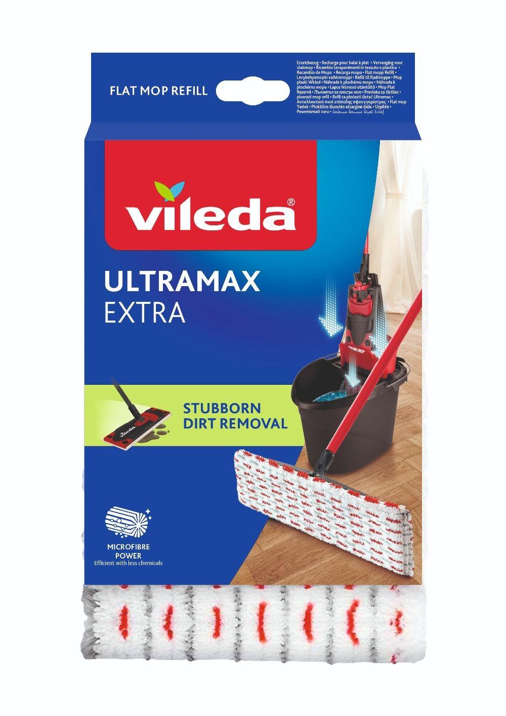 Felmosófej Vileda Ultramax Extra - világosszürke/piros, Konventionell, textil - Vileda