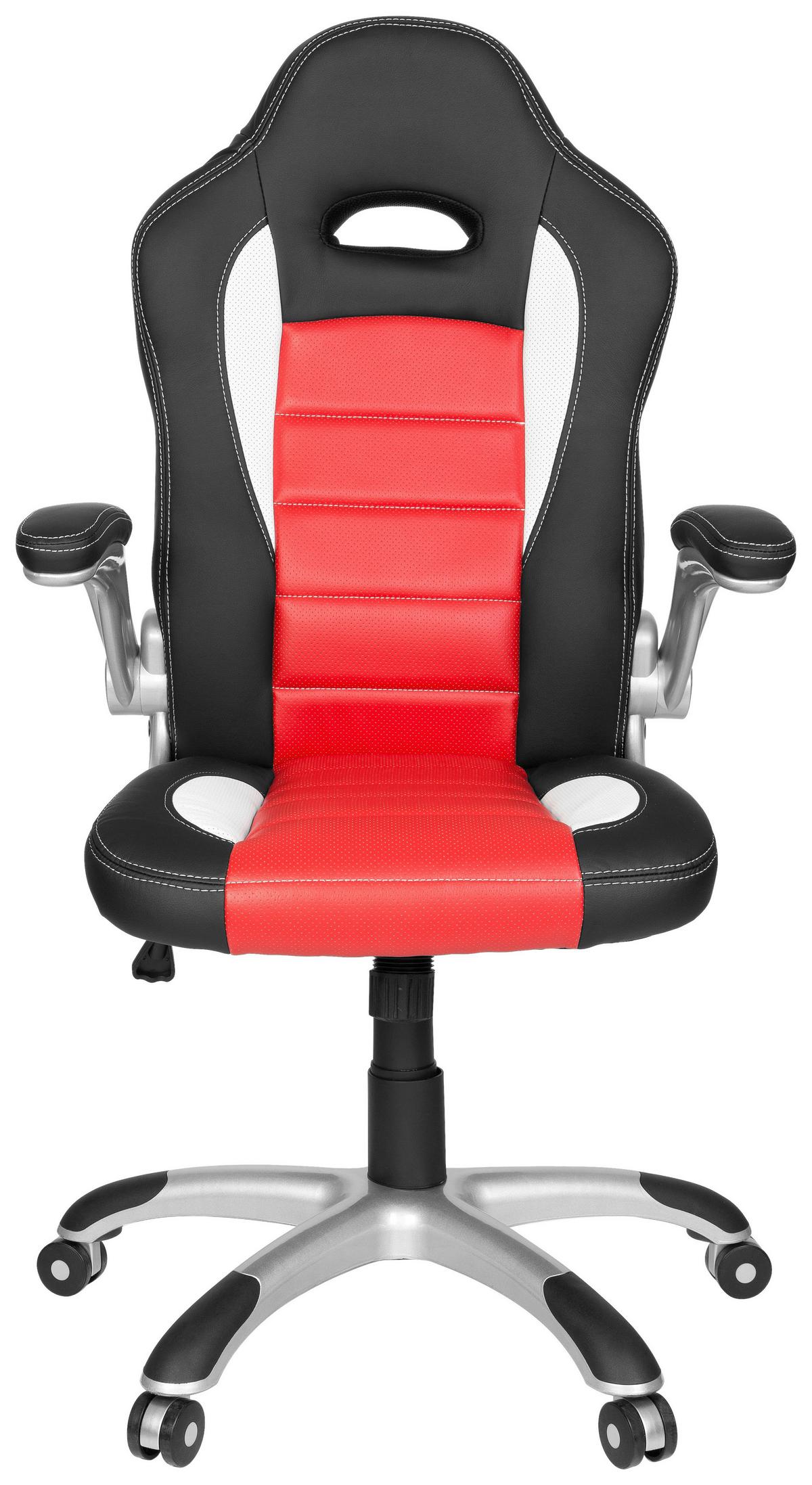 Gaming Stol Game Sport, Črna, Rdeča, Bela - rdeča/črna, Moderno, umetna masa/tekstil (64/118/57cm) - MID.YOU