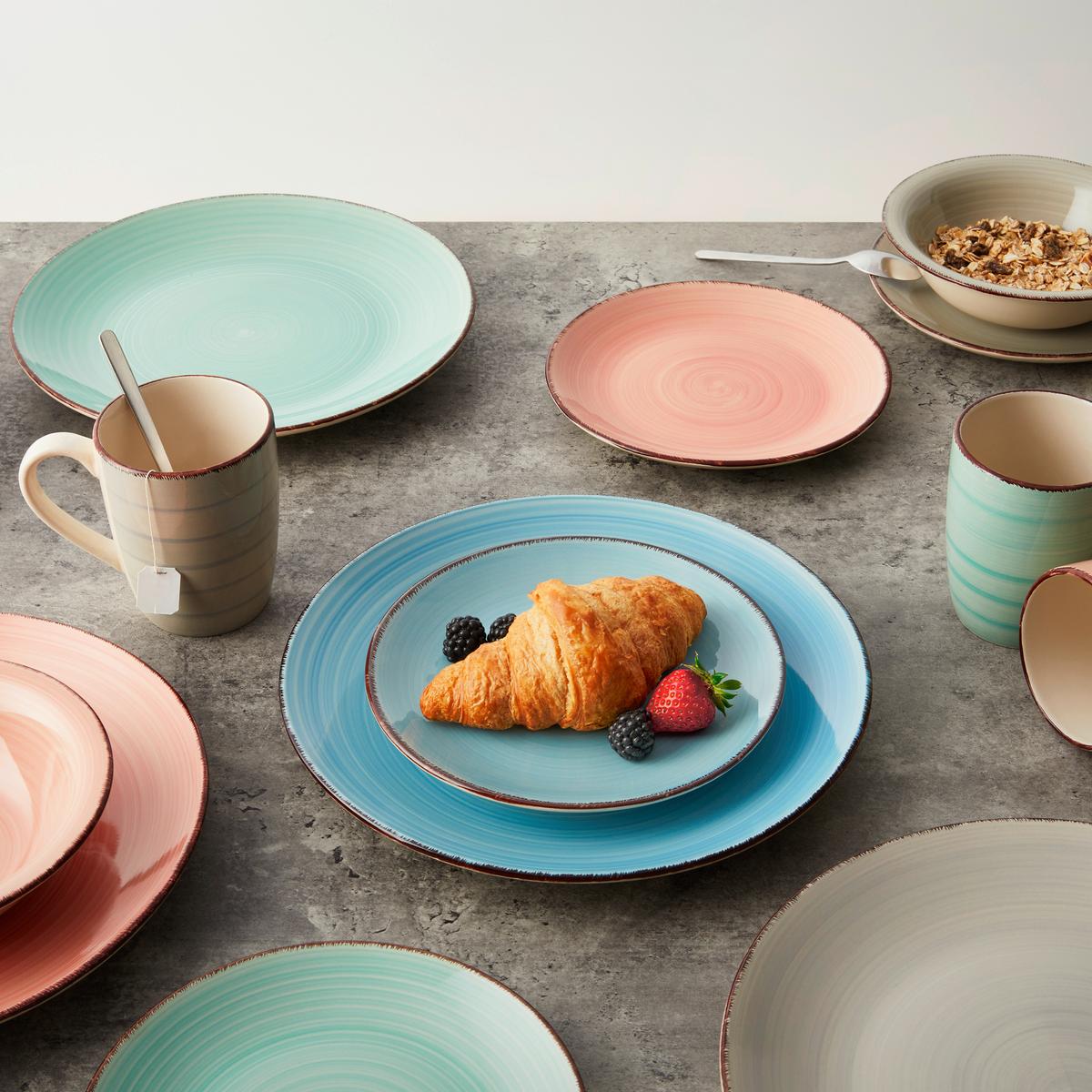 Kombiservice Verona Multicolor 16-teilig - Blau/Pink, KONVENTIONELL, Keramik - Mömax