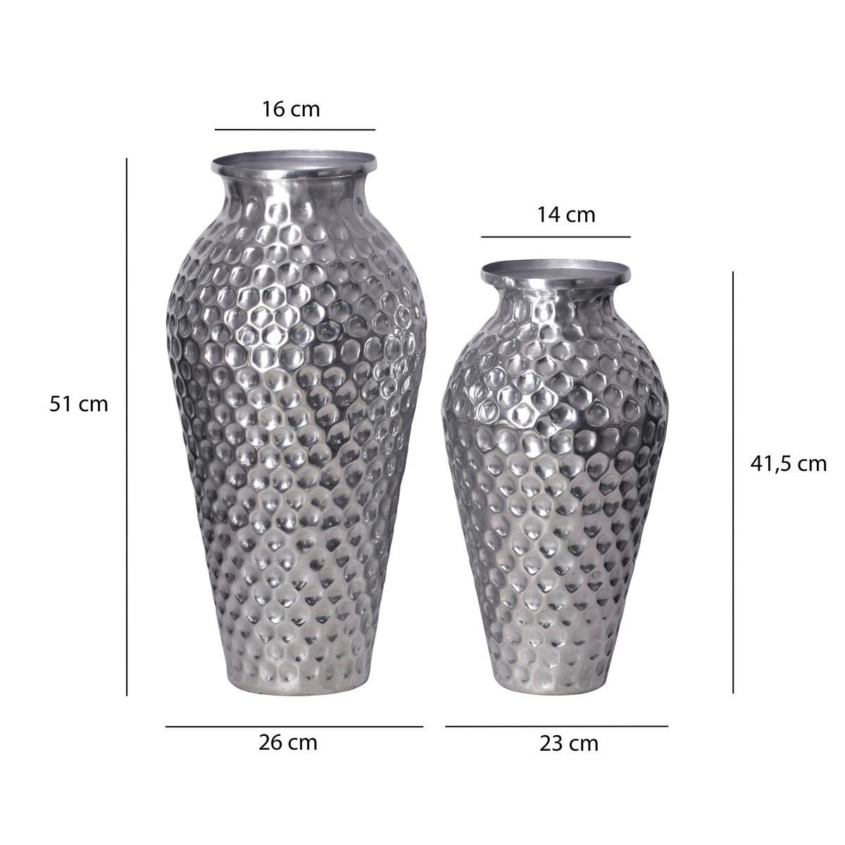 DEKOVASE DEKOVASE 2ER SET SILBER - Silberfarben, Design, Metall (26/51/26cm) - Livetastic