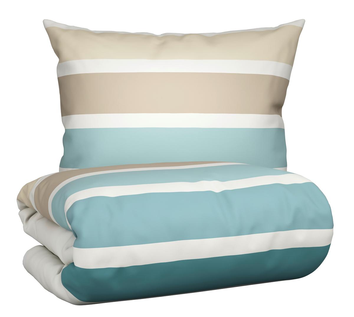 BETTWÄSCHESET SILKE - Blau/Beige, Modern, Textil (160/210cm) - Modern Living