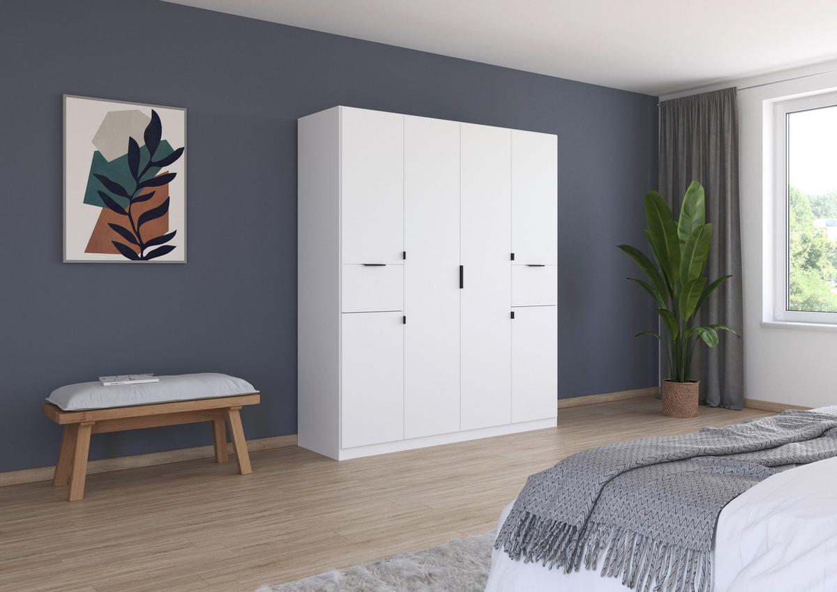 Ormar S Klasičnim Vratima Tiaco - bijela/siva, Moderno, drvni materijal/metal (181/210/54cm) - Modern Living