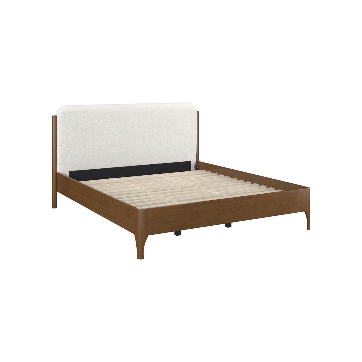 Polsterbett Amina ca. 180x200 cm Elfenbein - Hellbraun/Elfenbein, MODERN, Holz/Holzwerkstoff (180/200cm) - Bessagi Home